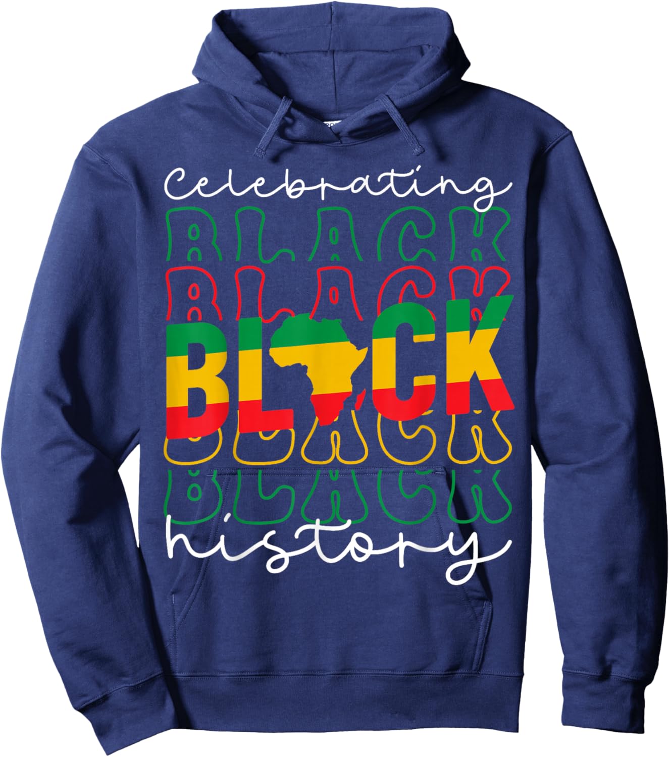 Celebrating Black History Month African American History Hoodie - Hoodie | Navy