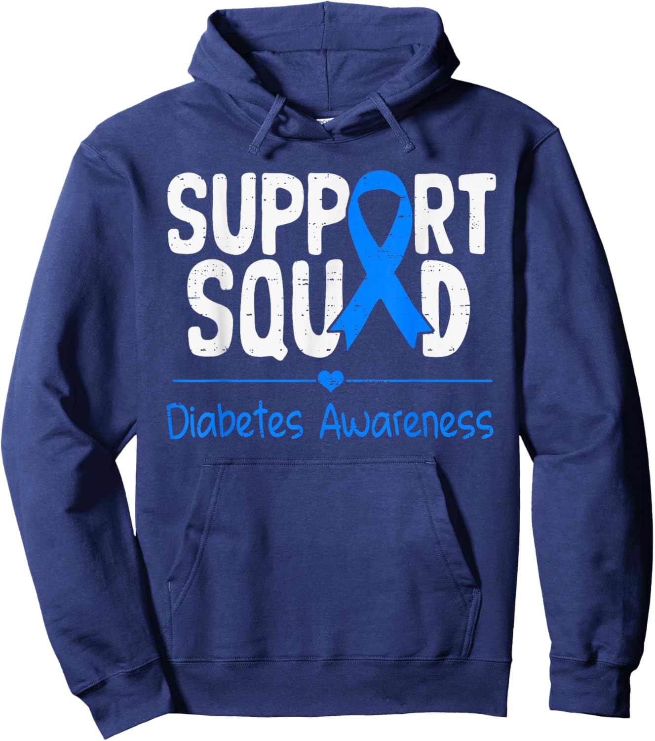 Support Type 1 Diabetes Awareness T1D Ribbon Blue Men Women Hoodie - Hoodie | Navy