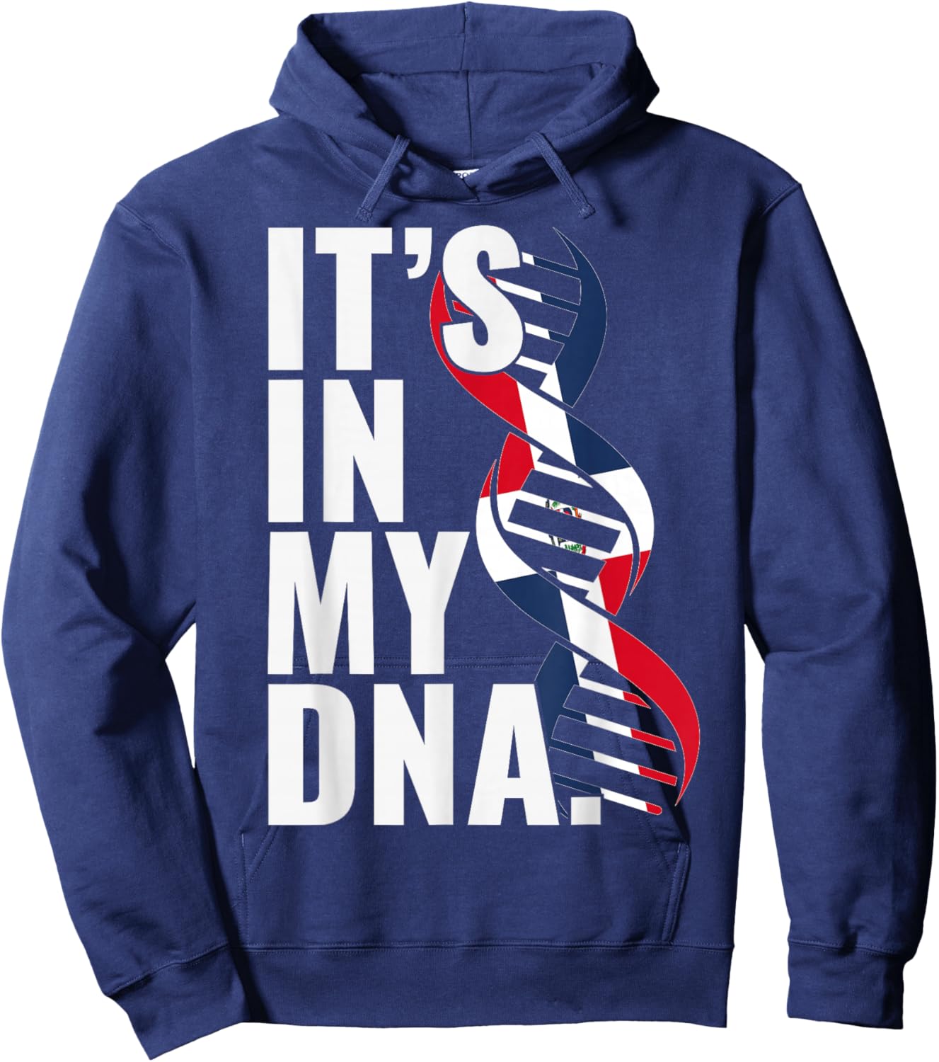 Dominican Republic Roots Flag Fingerprint Graphic Patriotic Hoodie - Hoodie | Navy