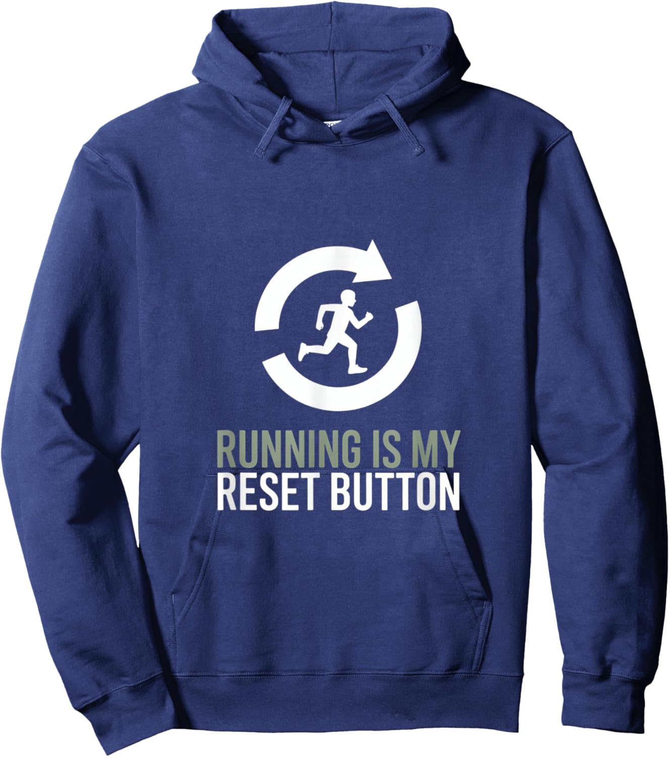 Running Is My Reset Button Runner Motivation Quote Hoodie - Hoodie | Navy