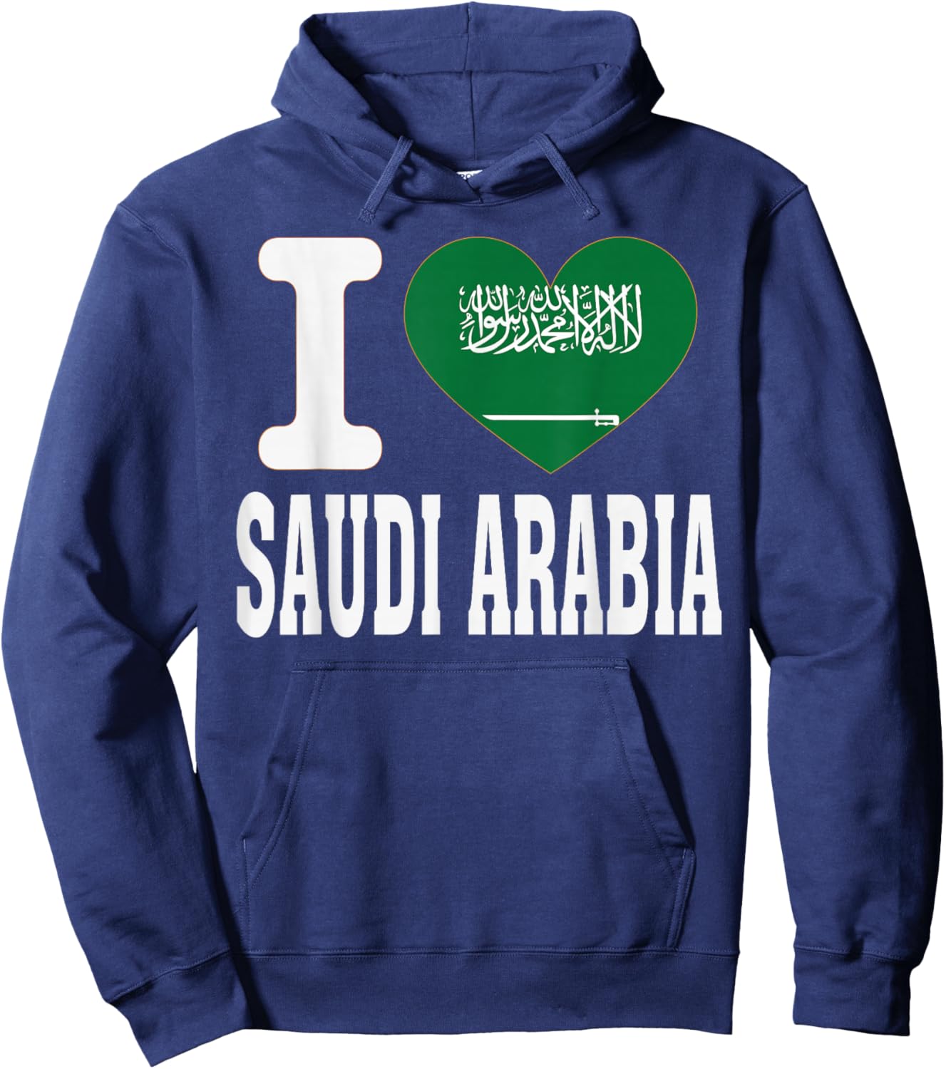 I Love Saudi Arabia Heart Souvenir Lovers Pride Travel Hoodie - Hoodie | Navy