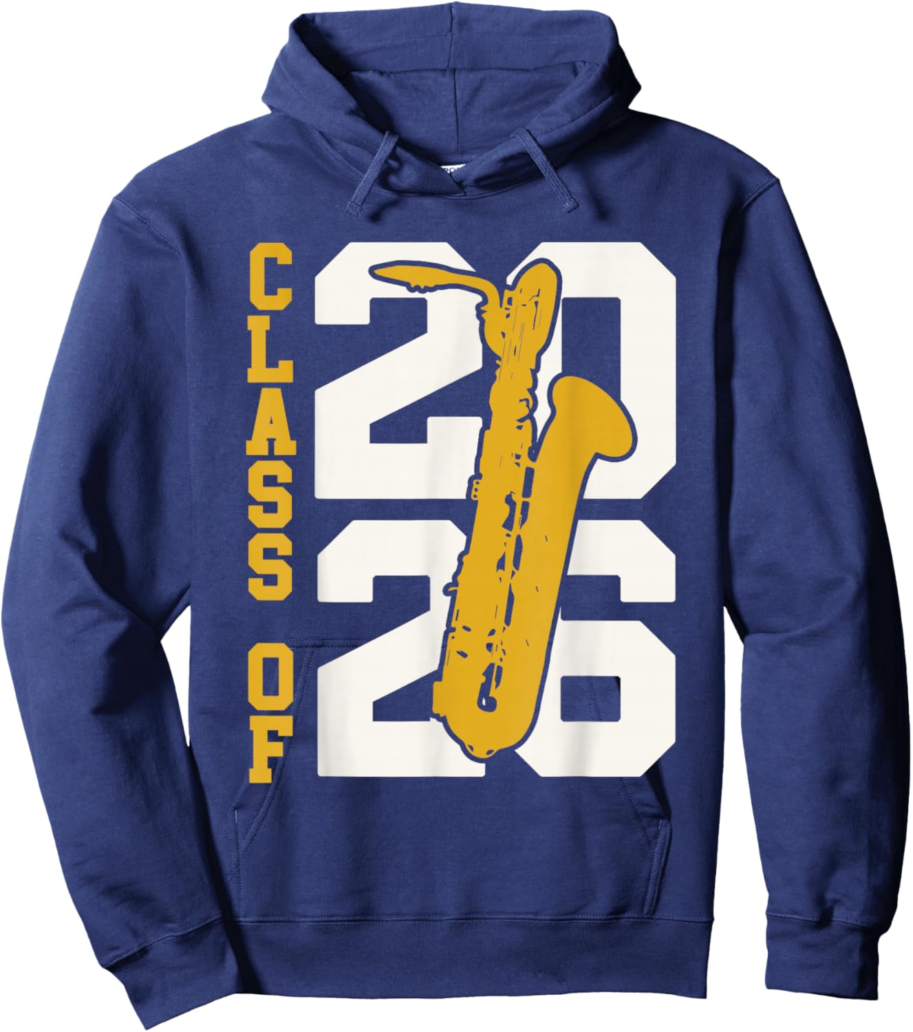 Class of 2026 Senior Bari Sax Baritone Saxophone Hoodie - Hoodie | Navy