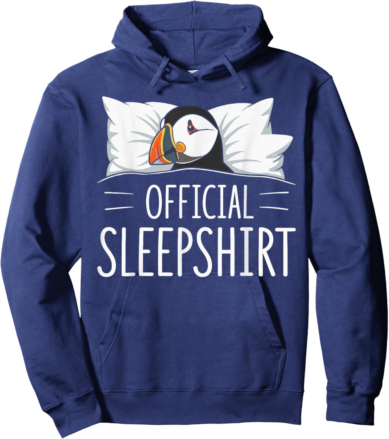 Official Sleepshirt Sleeping Puffin Lovers Pajama Hoodie - Hoodie | Navy