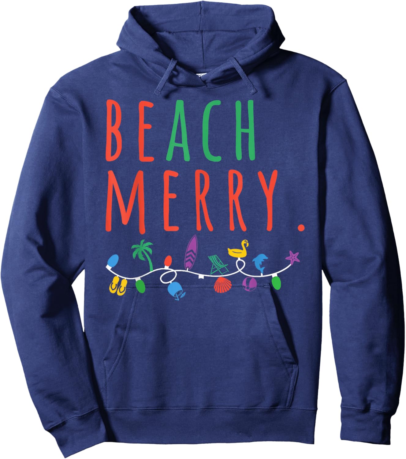 Beach Merry Christmas Be Merry Mele Kalikimaka Tropical Xmas Hoodie - Hoodie | Navy