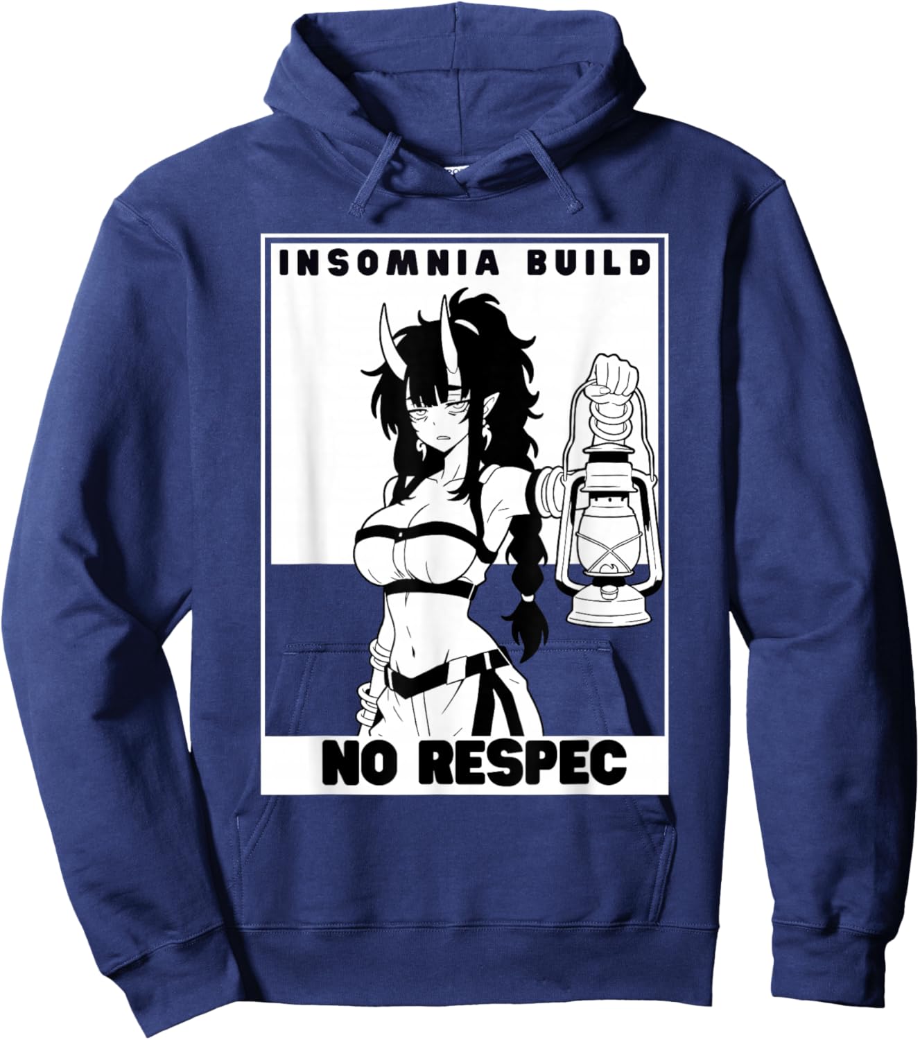 Insomnia Build No Respec Waifu Anime Gamer Girl Hoodie - Hoodie | Navy