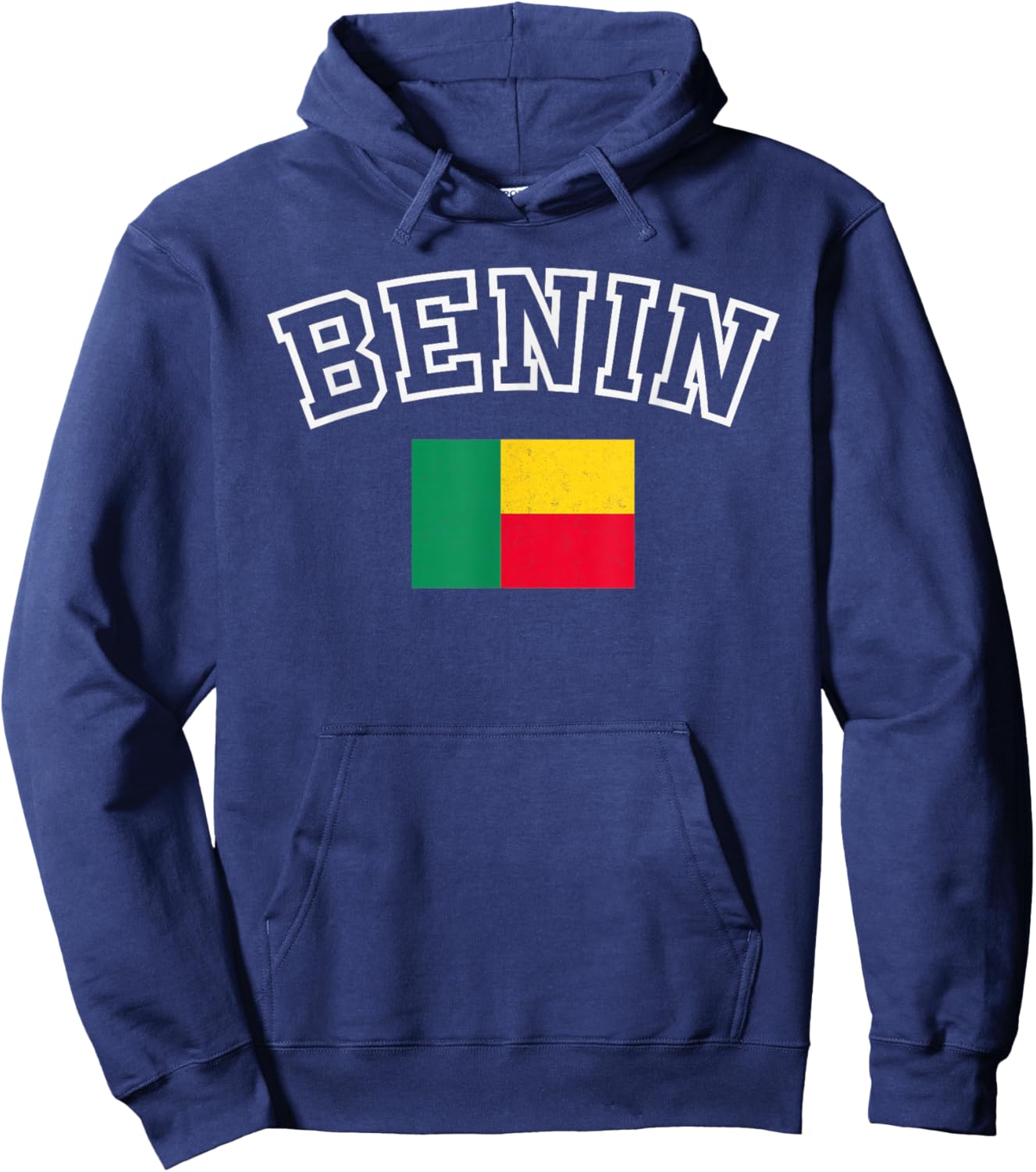 Benin Flag Vintage Distressed Retro Heritage Design Hoodie - Hoodie | Navy
