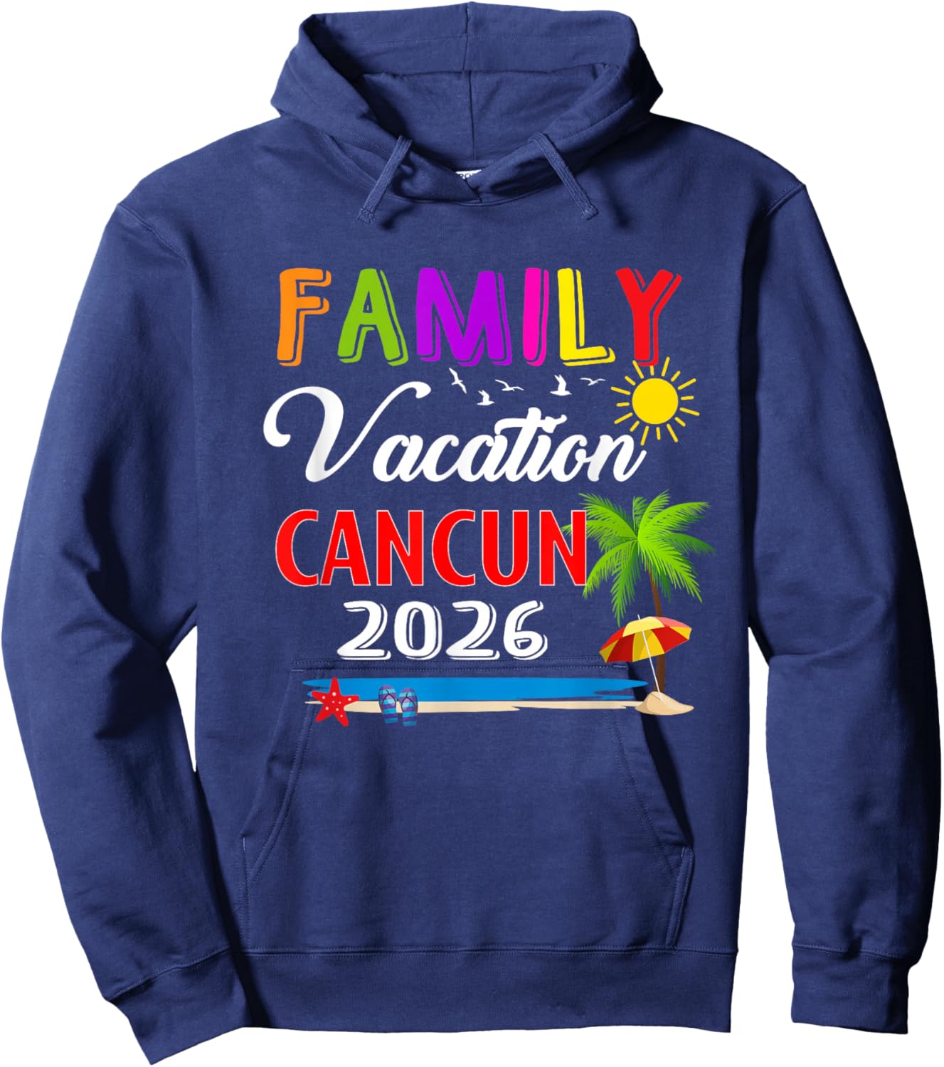 Family Vacation Cancun 2026 Summer Beach Matching Trip Hoodie - Hoodie | Navy