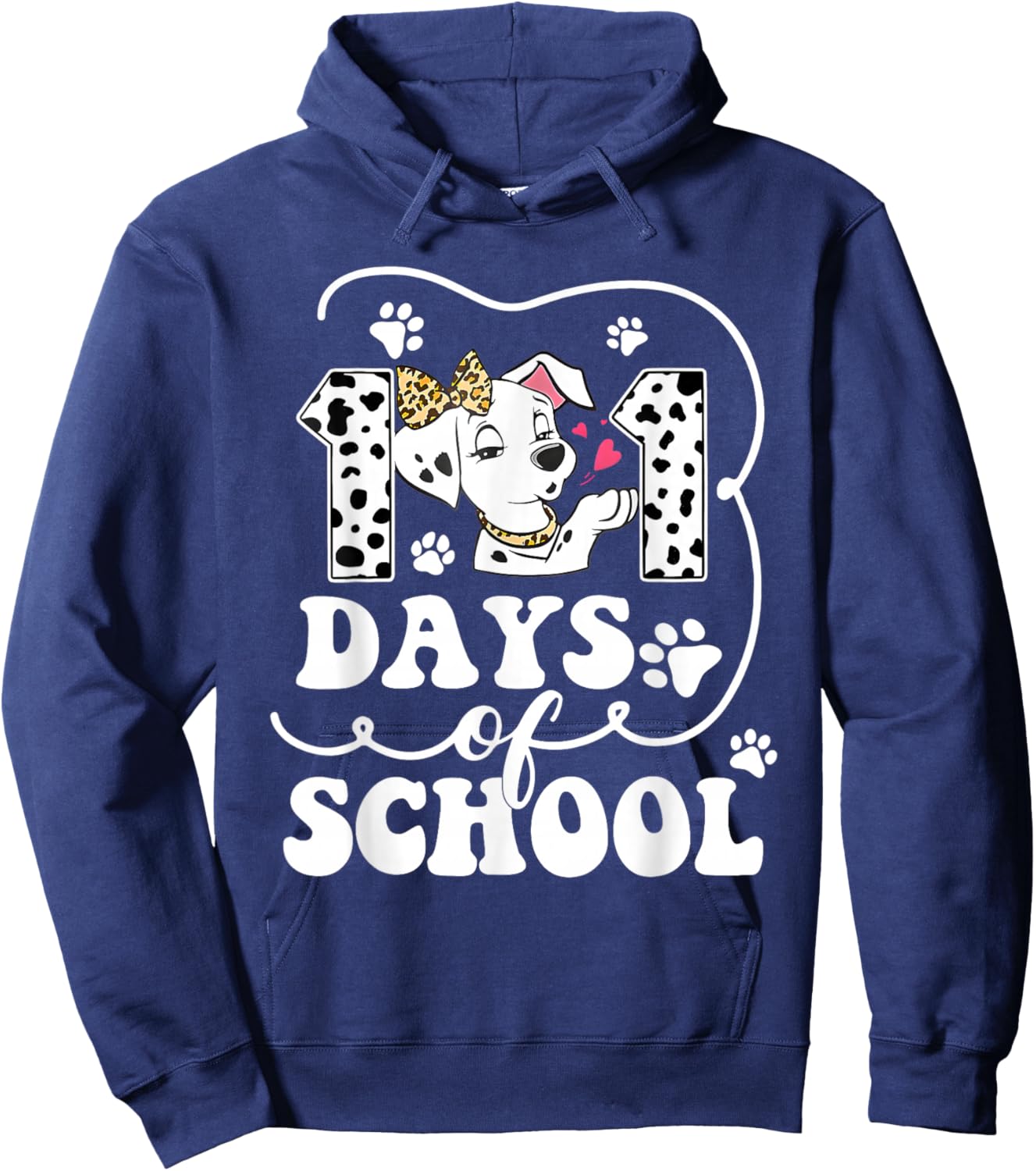 Happy 101 Days School Cute Dog 100 Days Smarter Student Kids Hoodie - Hoodie | Navy