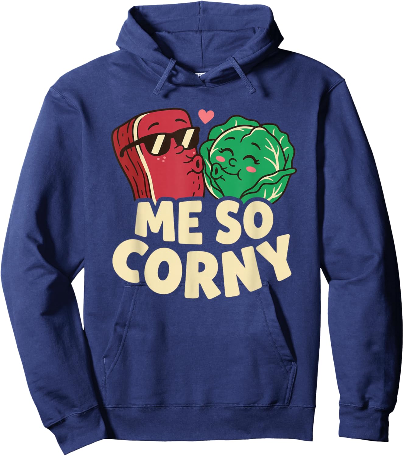 Me So Corny T Funny Corned Beef and Cabbage St Patricks Pun Hoodie - Hoodie | Navy