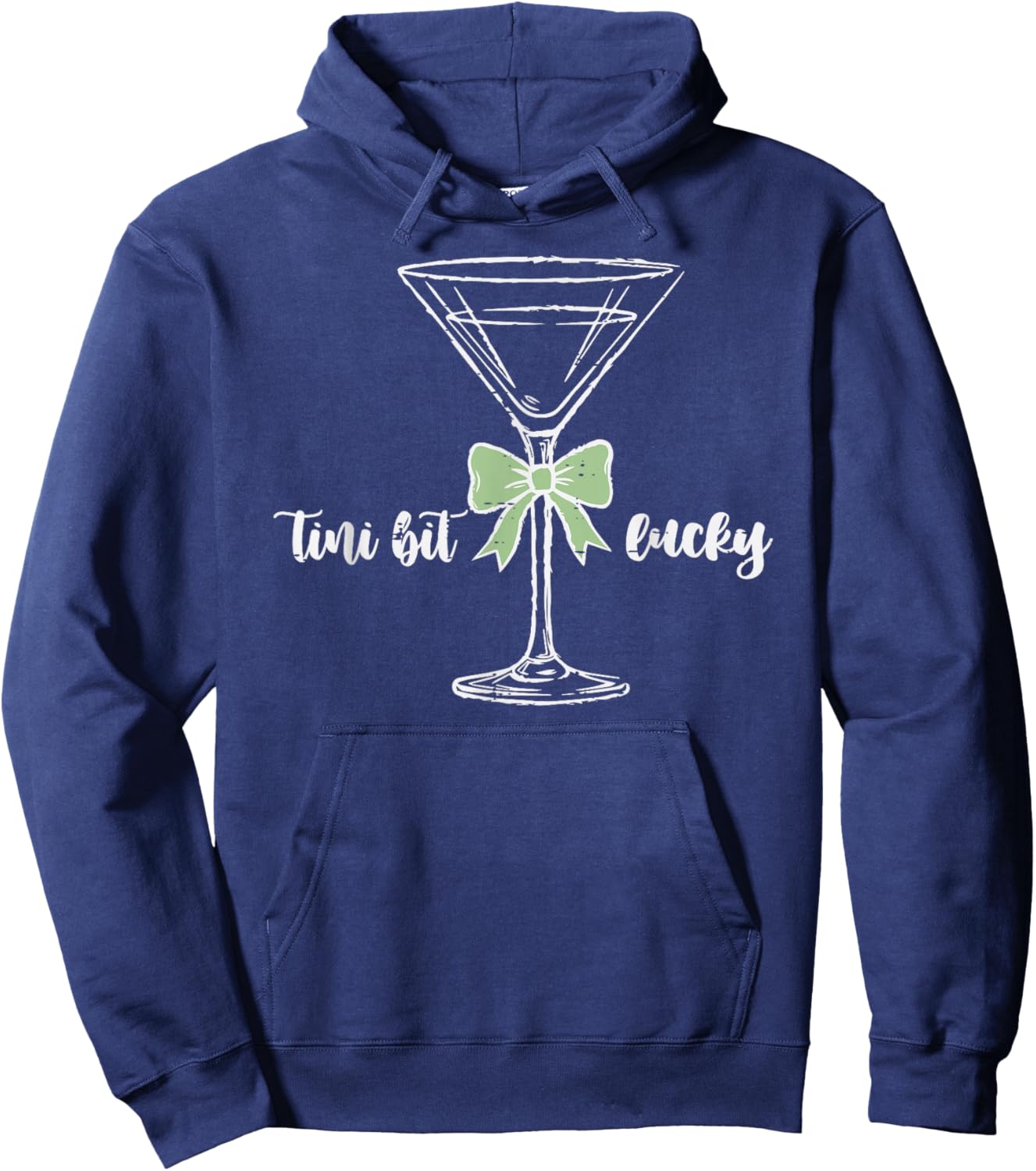 St Patricks Day Glass Tini Bit Lucky Saint Paddys Women Men Hoodie - Hoodie | Navy