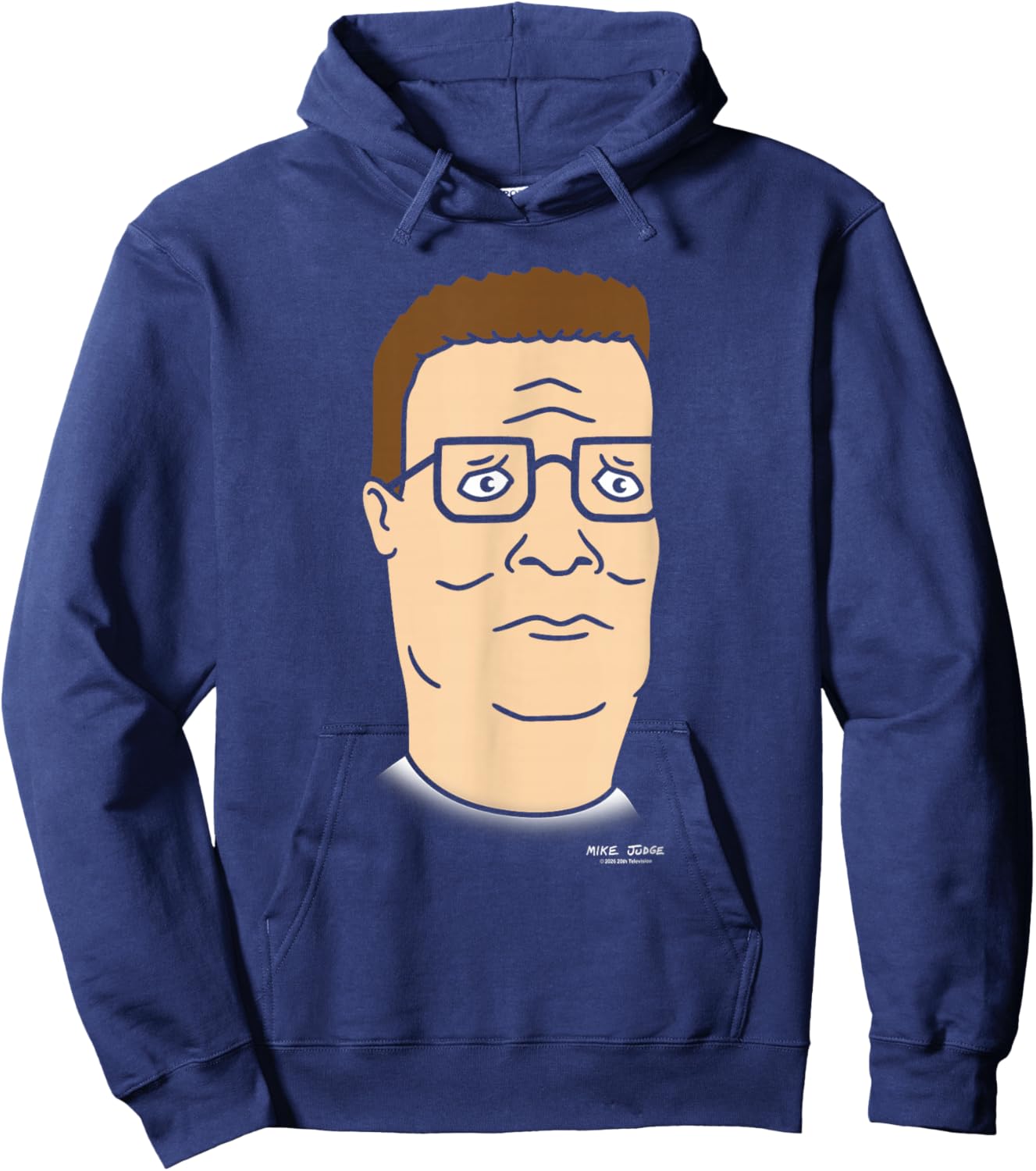 King of The Hill Hank Hill Oversized Portrait Retro Cartoon Hoodie - Hoodie | Navy