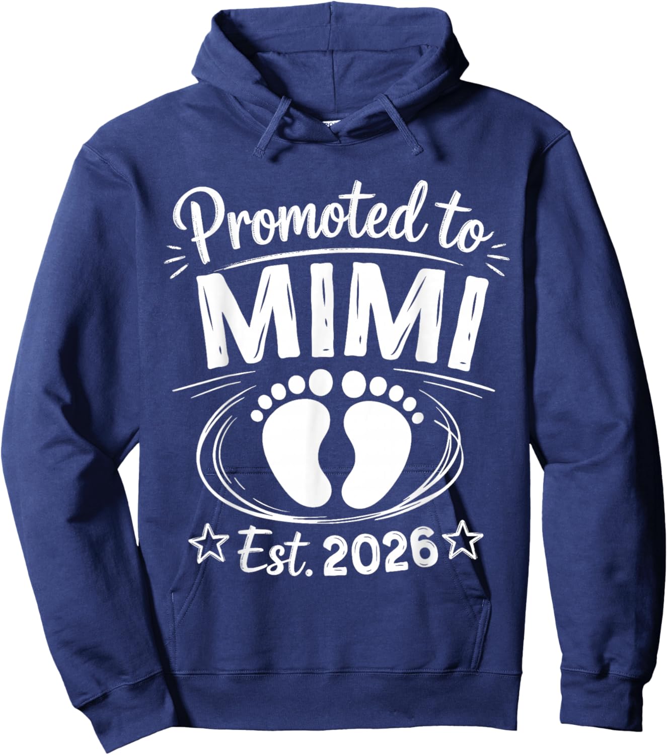 Promoted to Mimi 2026 Retro Mimi 2026 Baby Announcement Hoodie - Hoodie | Navy