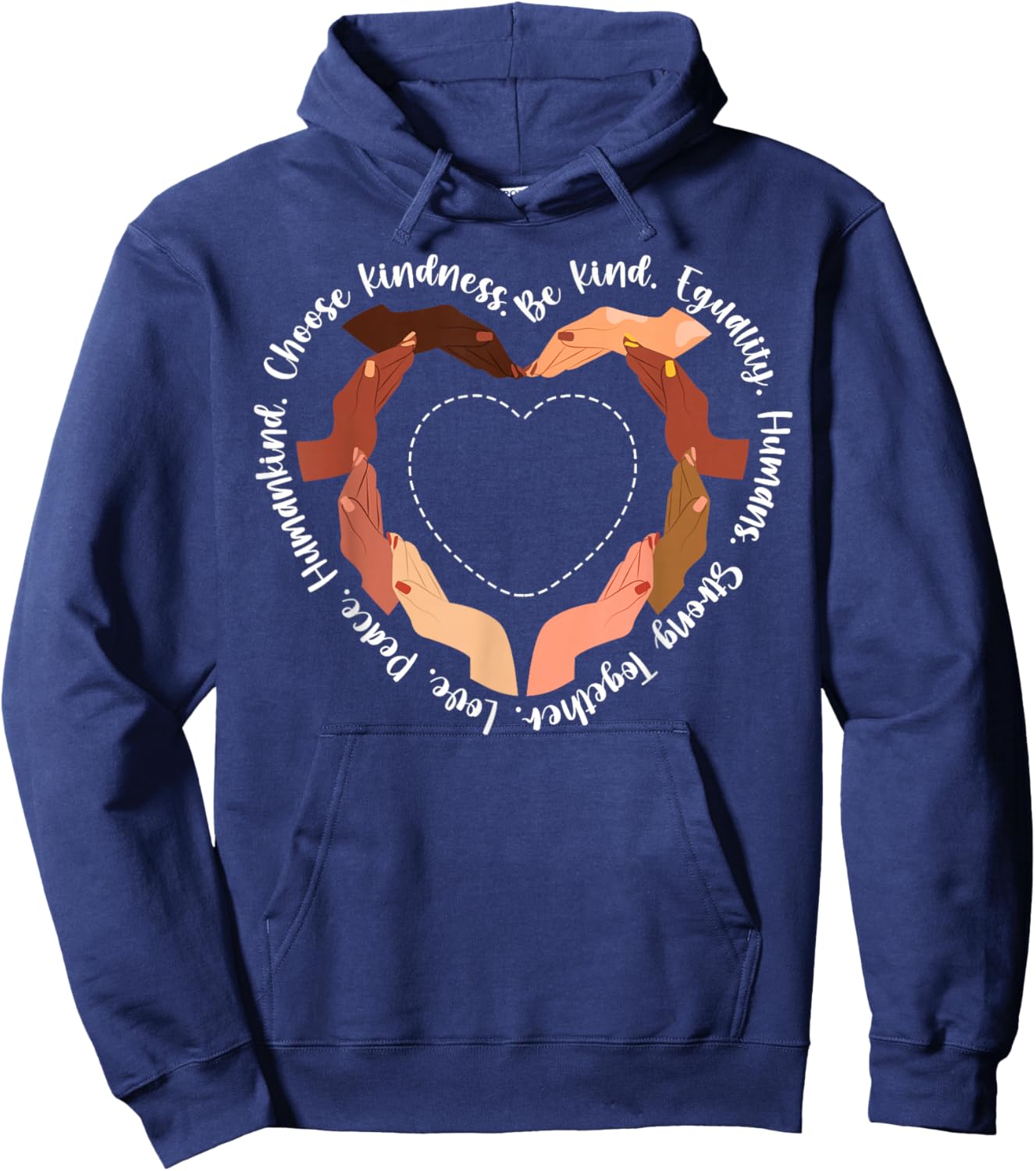 Melanated Melanin Shades Hands Heart Black History Month BLM Hoodie - Hoodie | Navy