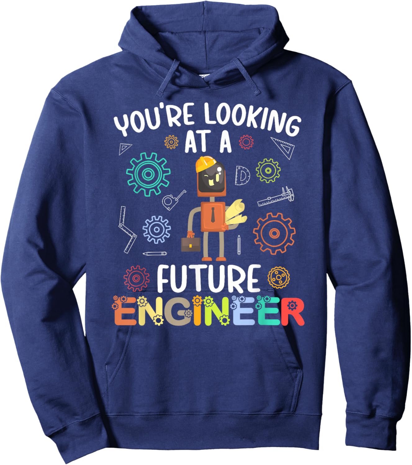 Funny Future Engineer Boy Robotics Engineering Robot Hoodie - Hoodie | Navy