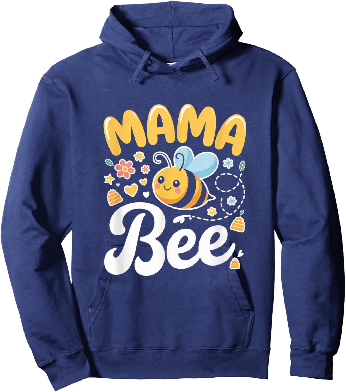Mama Bee Cute Mother Honey Bee Mothers Day Hoodie - Hoodie | Navy