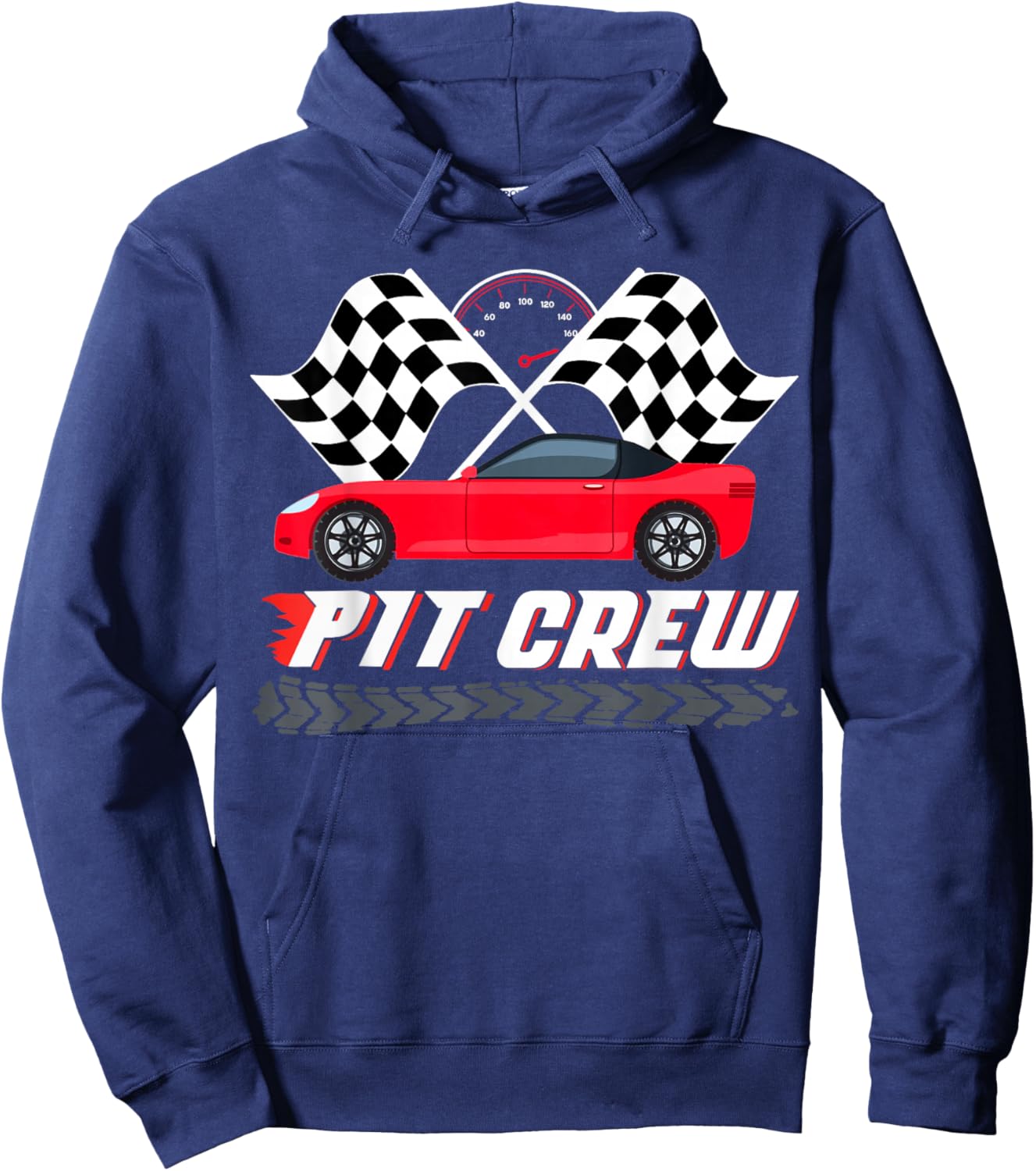 Pit Crew Race Car Birthday Party Racing Matching Family Hoodie - Hoodie | Navy