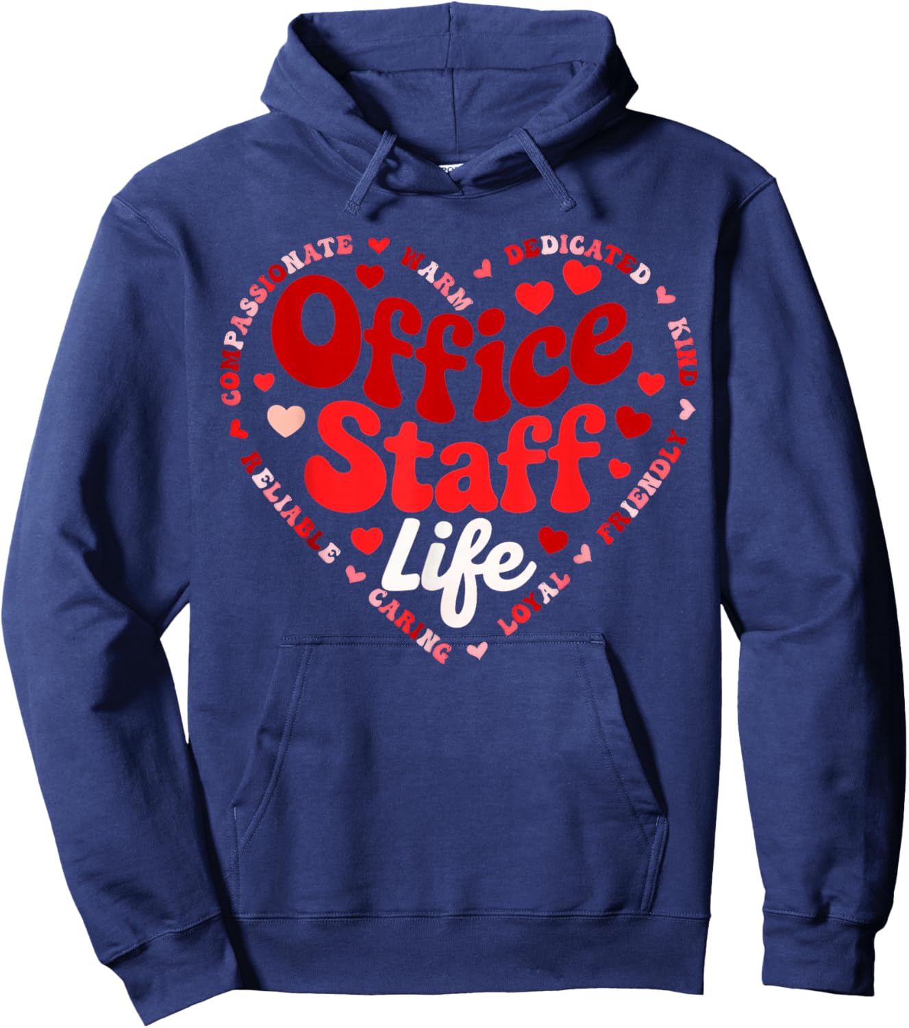 Front Office Staff Life Valentine Admin Back to School Hoodie - Hoodie | Navy