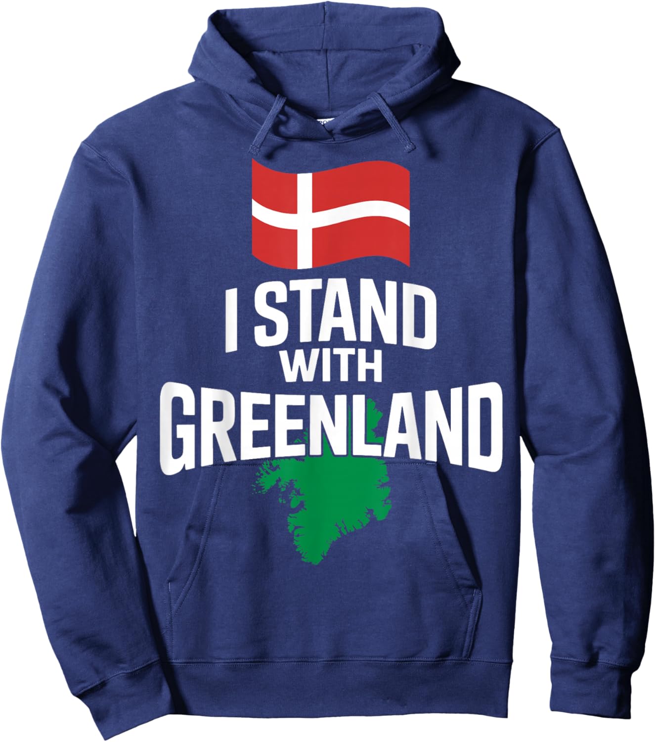 I Stand with Greenland Support Denmark is Not for Sale Hoodie - Hoodie | Navy