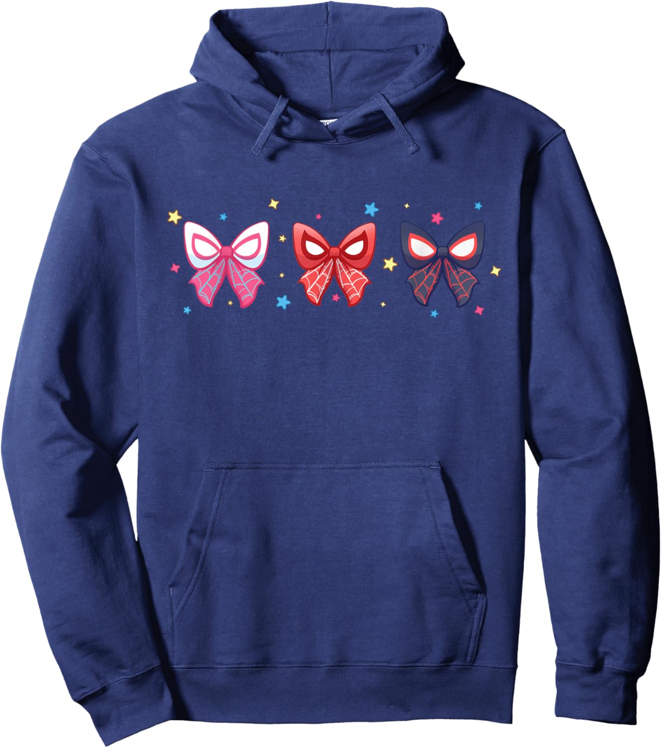 Marvel Spider-Man and Ghost-Spider Trio Cute Coquette Bows Hoodie - Hoodie | Navy