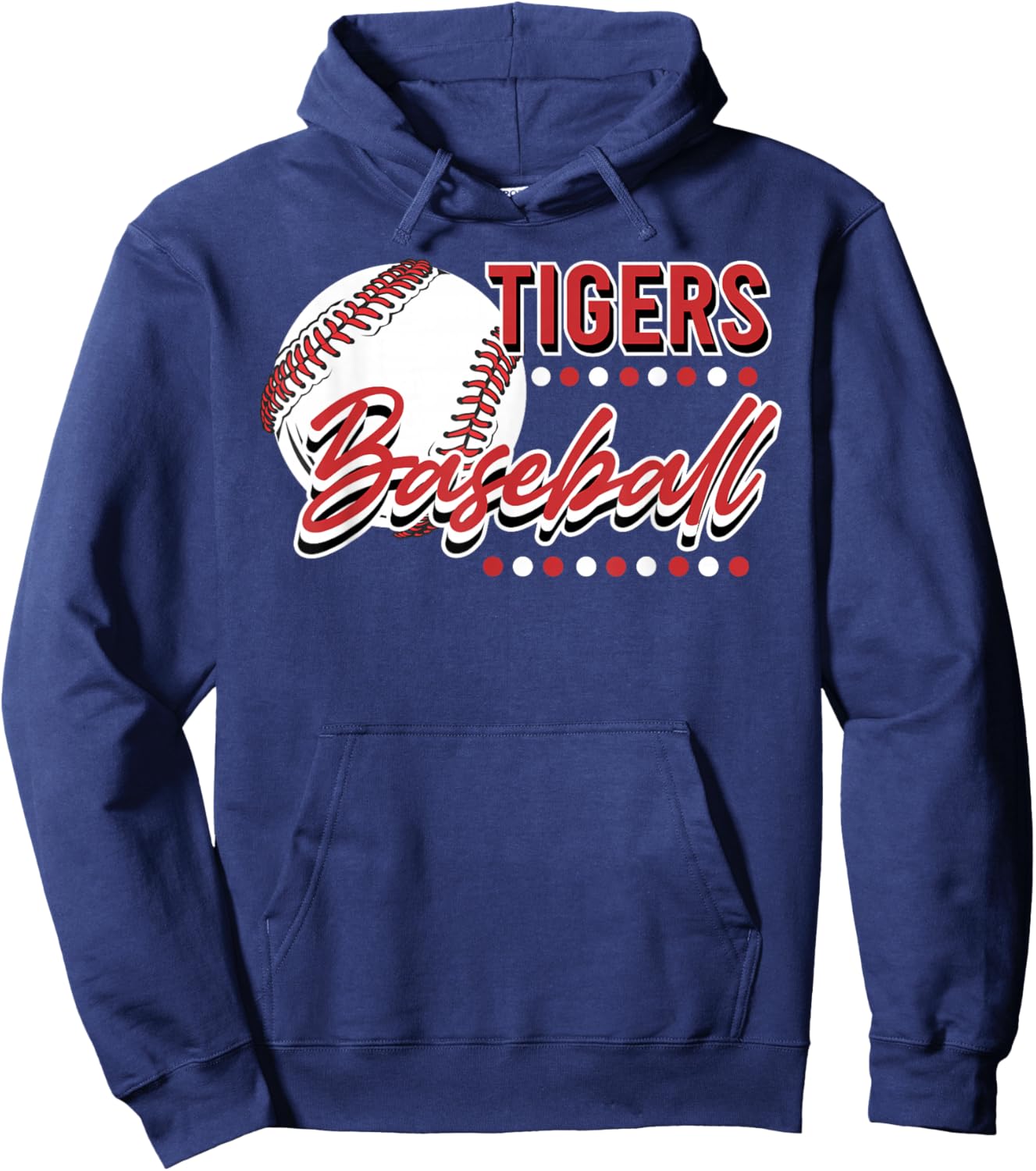 Tigers Baseball Mom Game Day School Spirit Red Tiger Pride Hoodie - Hoodie | Navy