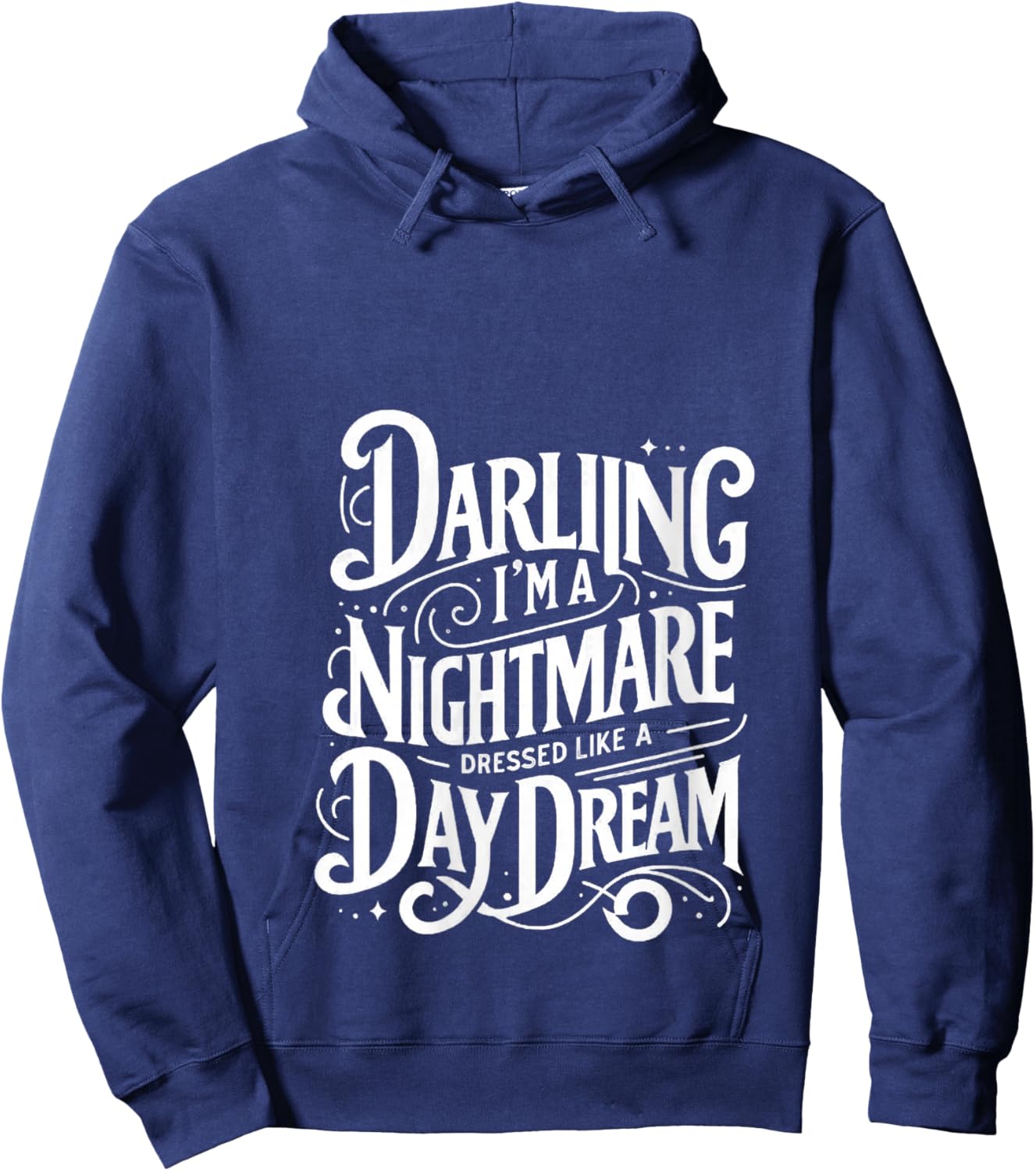 Women's Darling I'm a Nightmare Dressed Vintage Like a Daydream V-Neck Hoodie - Hoodie | Navy