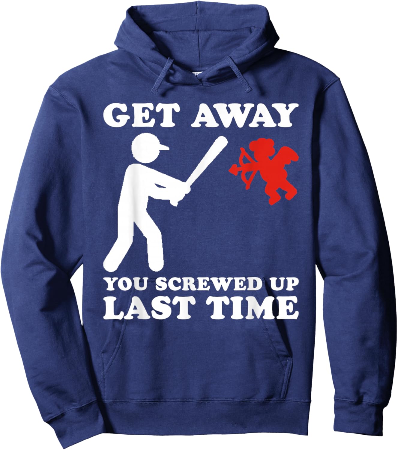 Funny Baseball Anti Valentine Humor Cupid Joke Men Women Hoodie - Hoodie | Navy