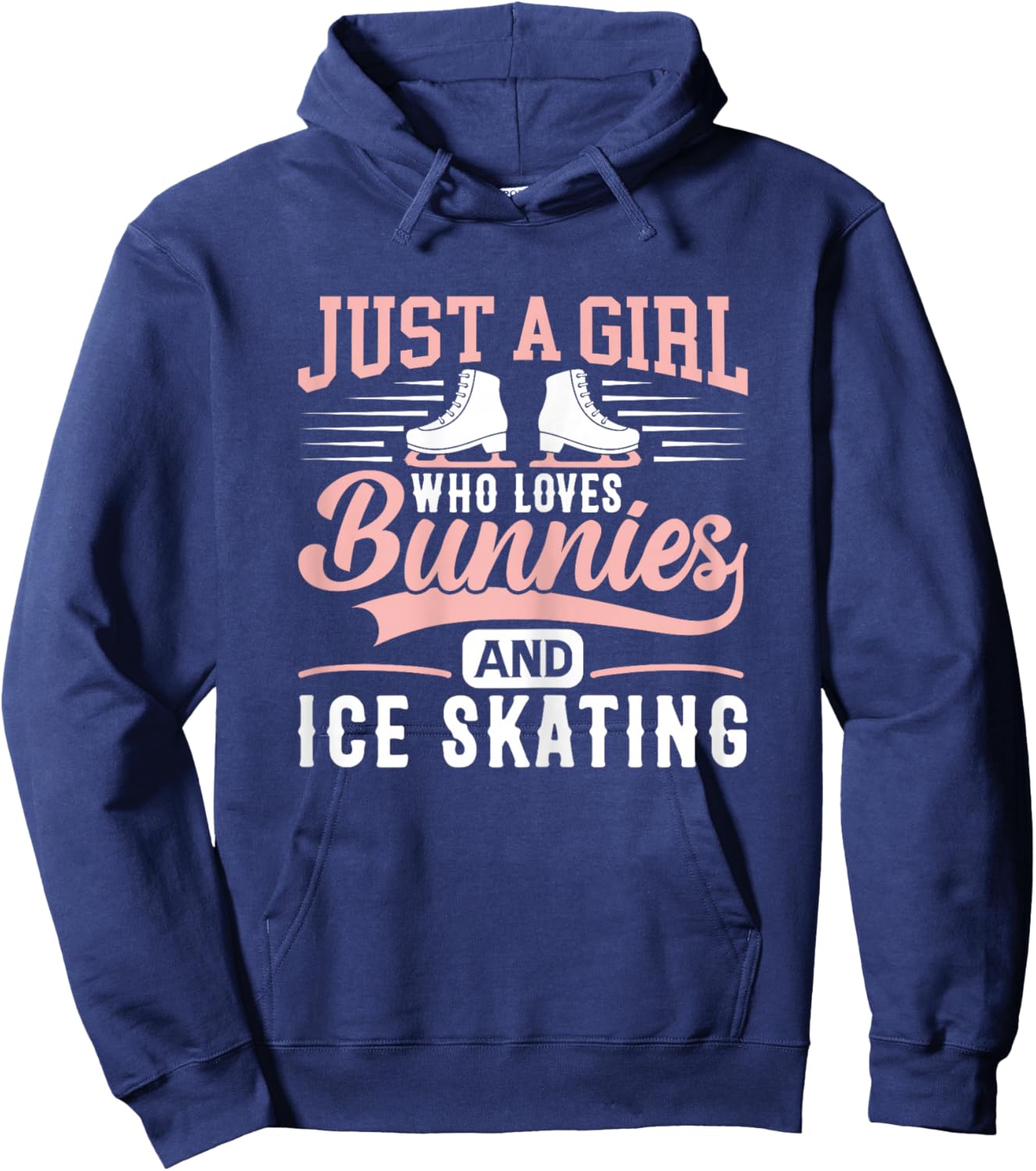 Just a Girl Who Loves Bunnies and Ice Skating Bunny Lover Hoodie - Hoodie | Navy