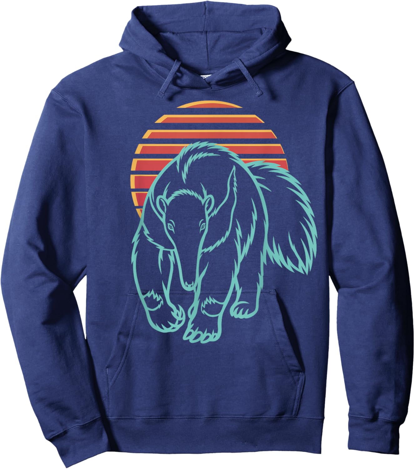 Anteater Lover Animal Retro Synthwave 80s Hoodie - Hoodie | Navy