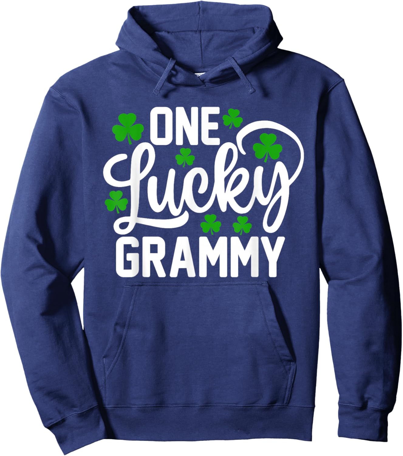 One Lucky Grammy Funny St Patrick's Day Shamrocks Hoodie - Hoodie | Navy