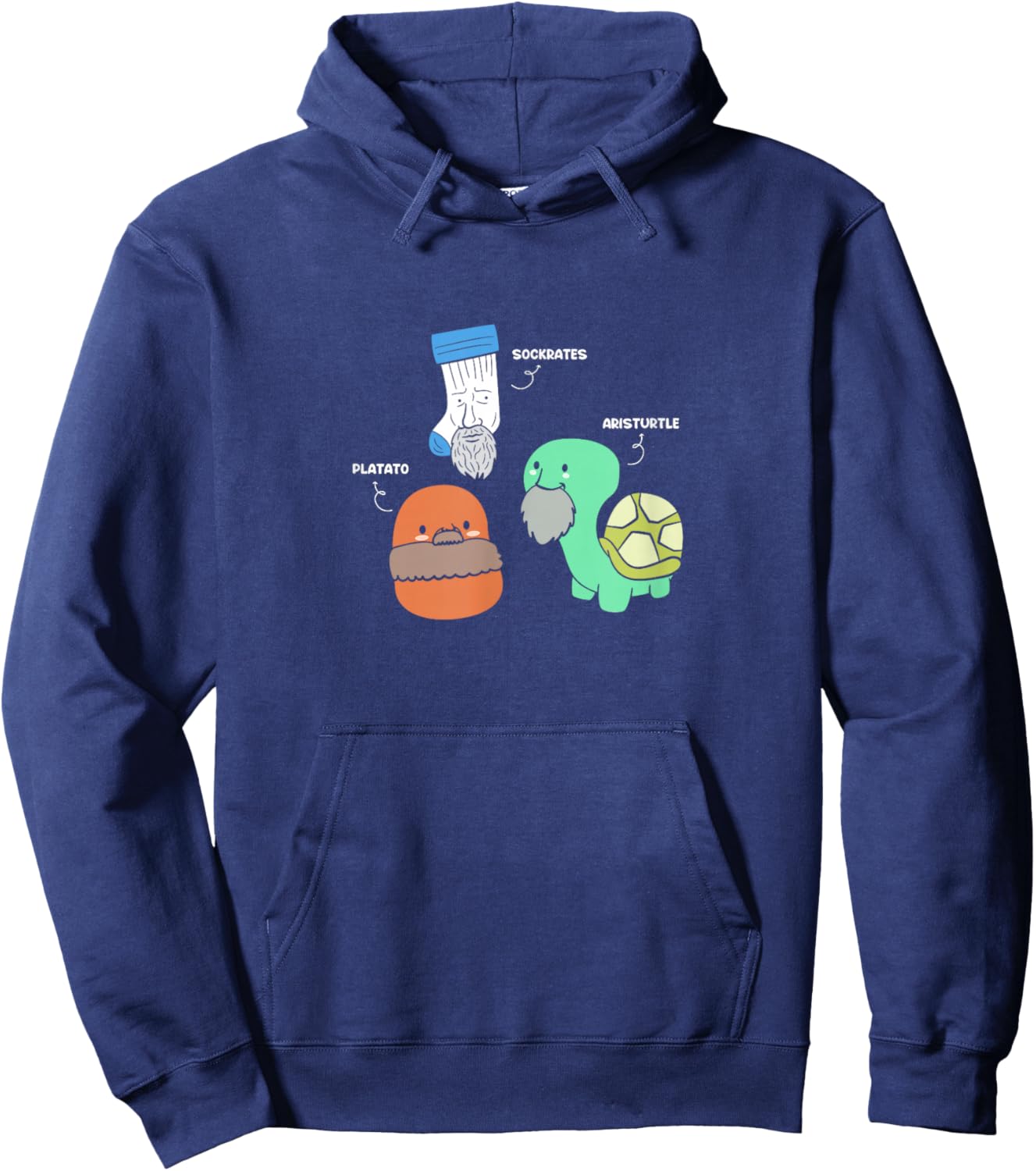 Sockrate Platato Aristurtle Philosophers Funny Philosophy Hoodie - Hoodie | Navy