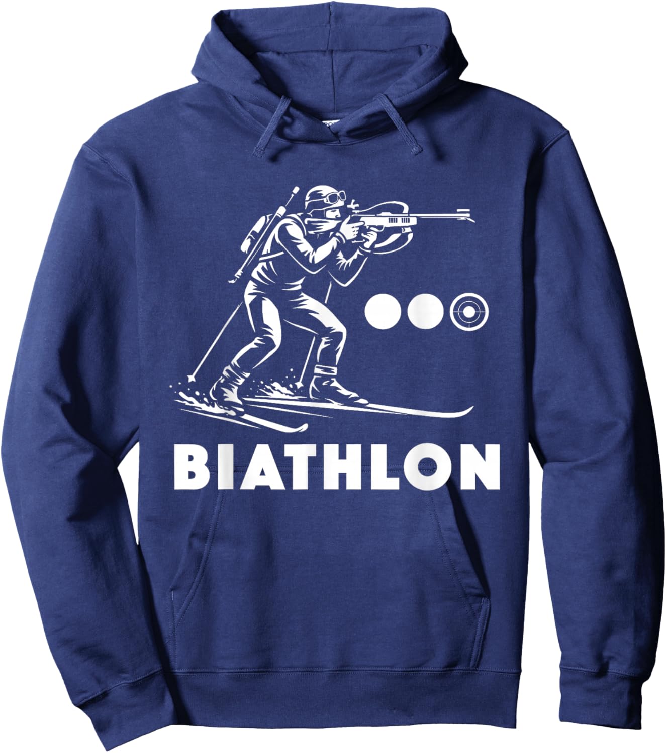 Biathlon Winter Sports Cross Country Skiing Biathlete Design Hoodie - Hoodie | Navy