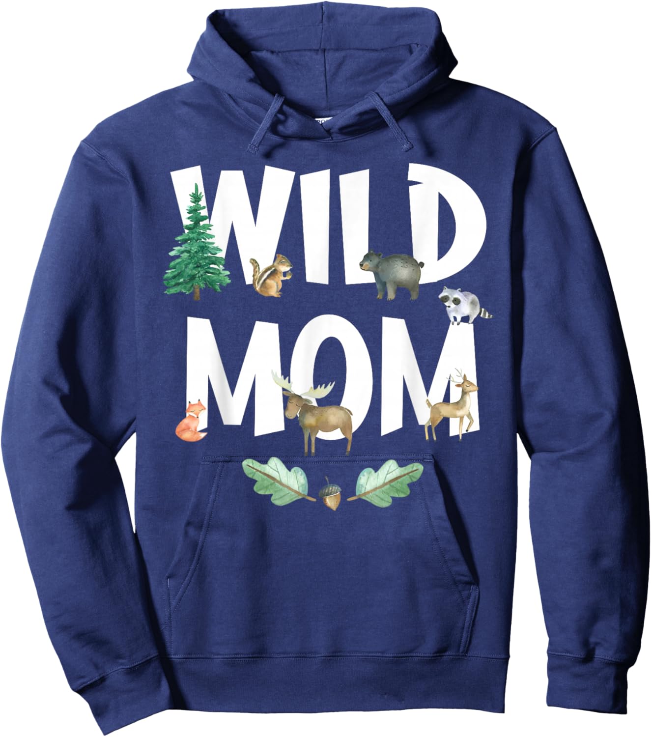 Wild Mom 1st Birthday Family Wild B-Day Woodland Animal Hoodie - Hoodie | Navy