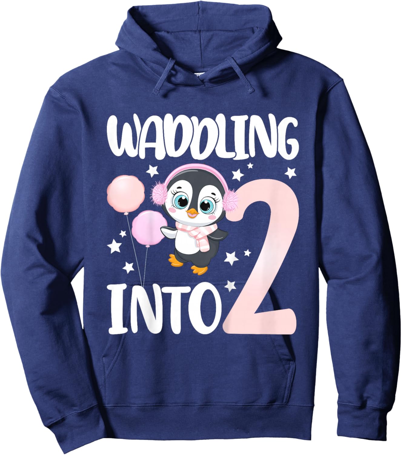 2nd Penguin Birthday Party Two Year Old Penguins Hoodie - Hoodie | Navy