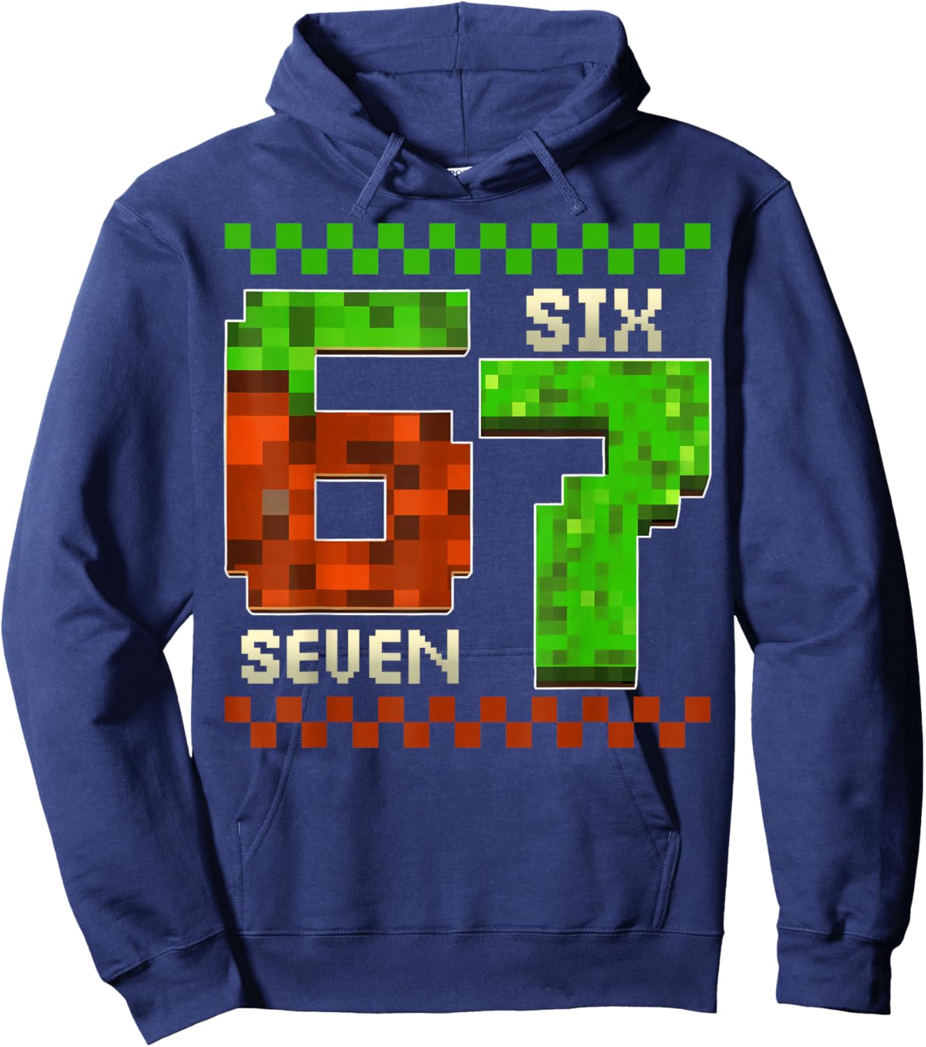 Six Seven Meme Video Gamer Boys Kids 67 Birthday 6-7 Hoodie - Hoodie | Navy