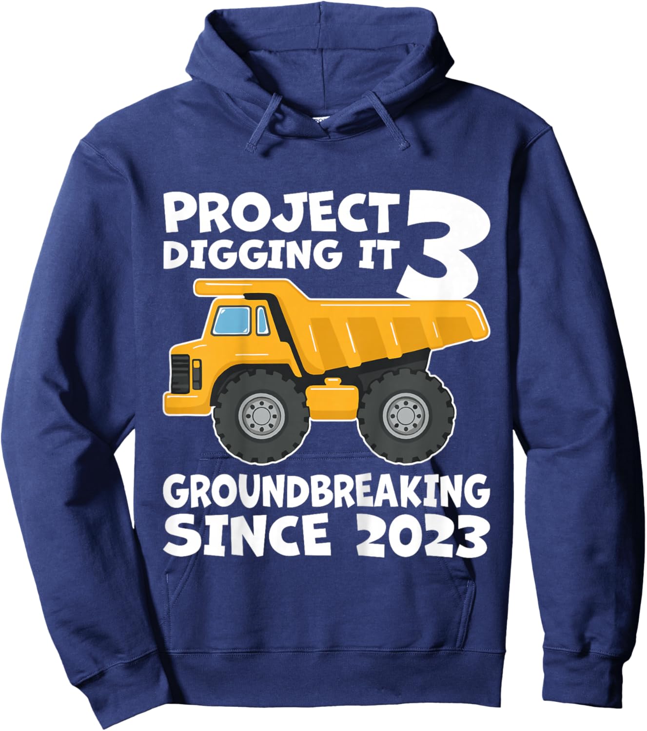 Kids Project 3 Digging it 3rd Birthday boy 3 Years Old Hoodie - Hoodie | Navy