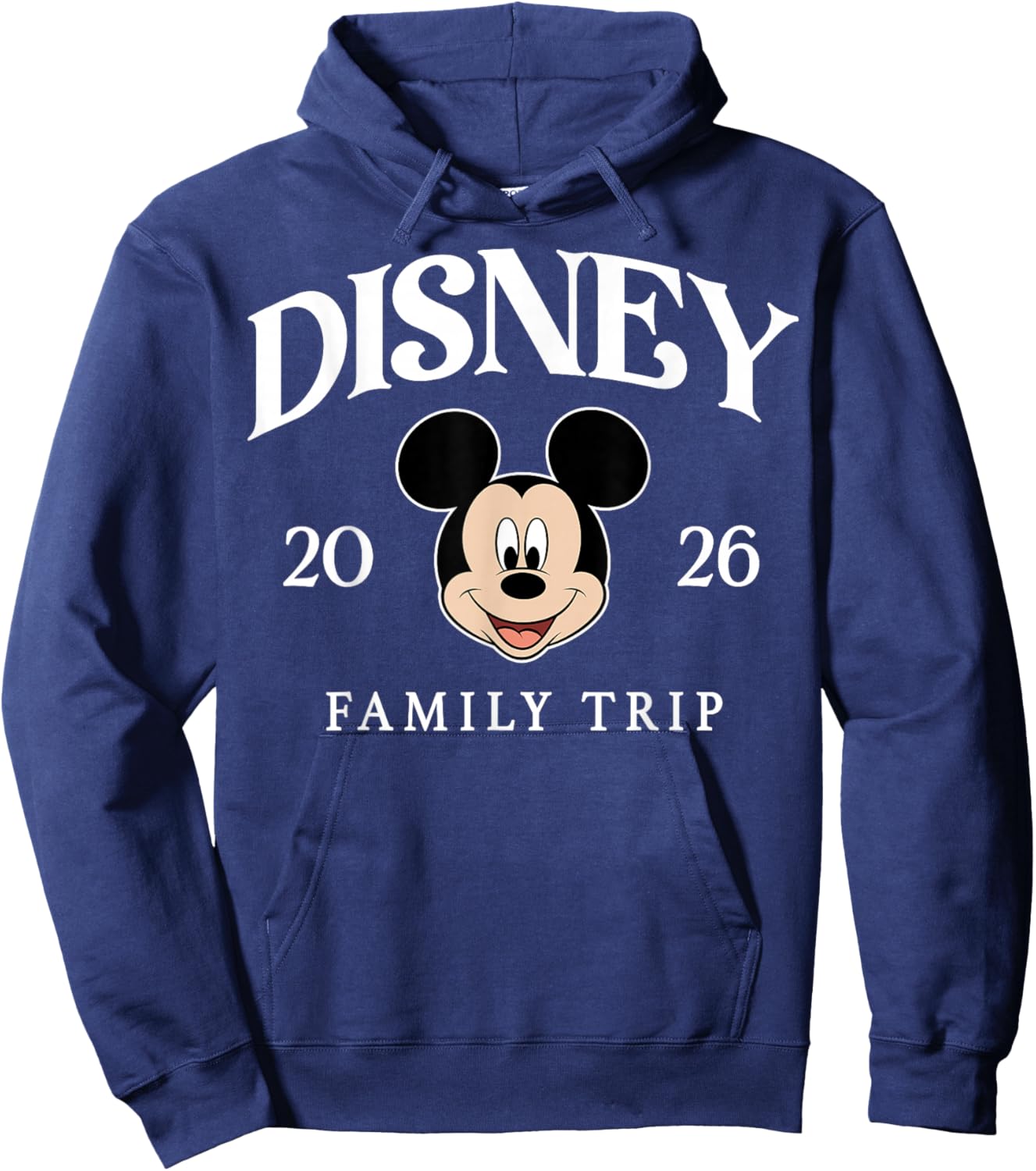 Disney Mickey and Friends Disney 2026 Family Trip Light Text Hoodie - Hoodie | Navy
