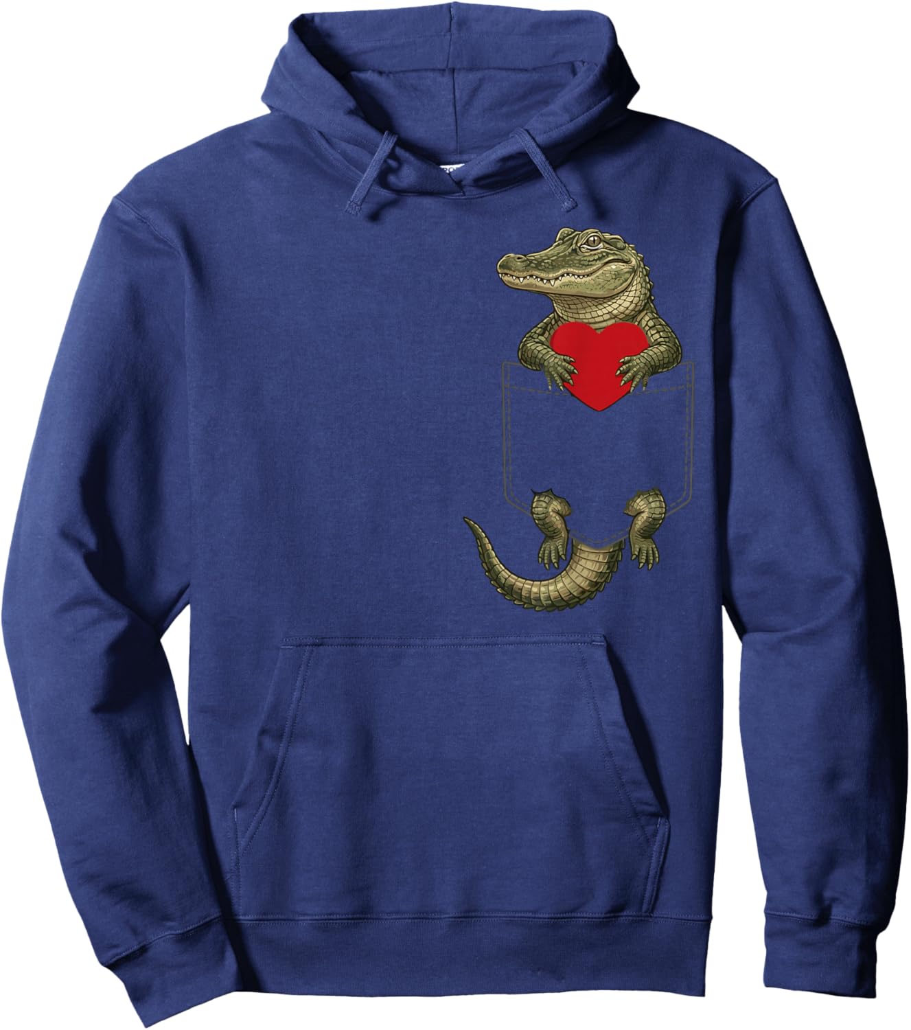 Alligator in Pocket Crocodile Lover Design Valentines Hoodie - Hoodie | Navy