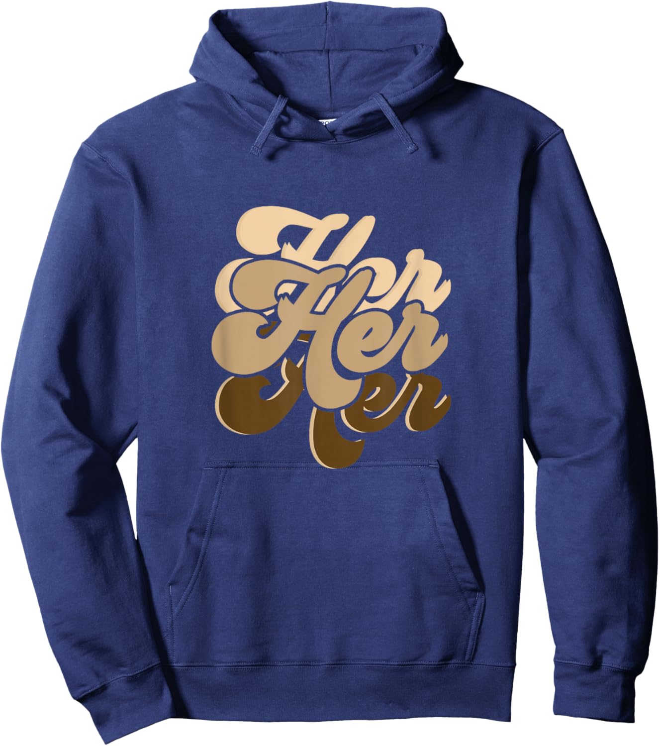 Tan Her Color Graphic Hoodie - Hoodie | Navy