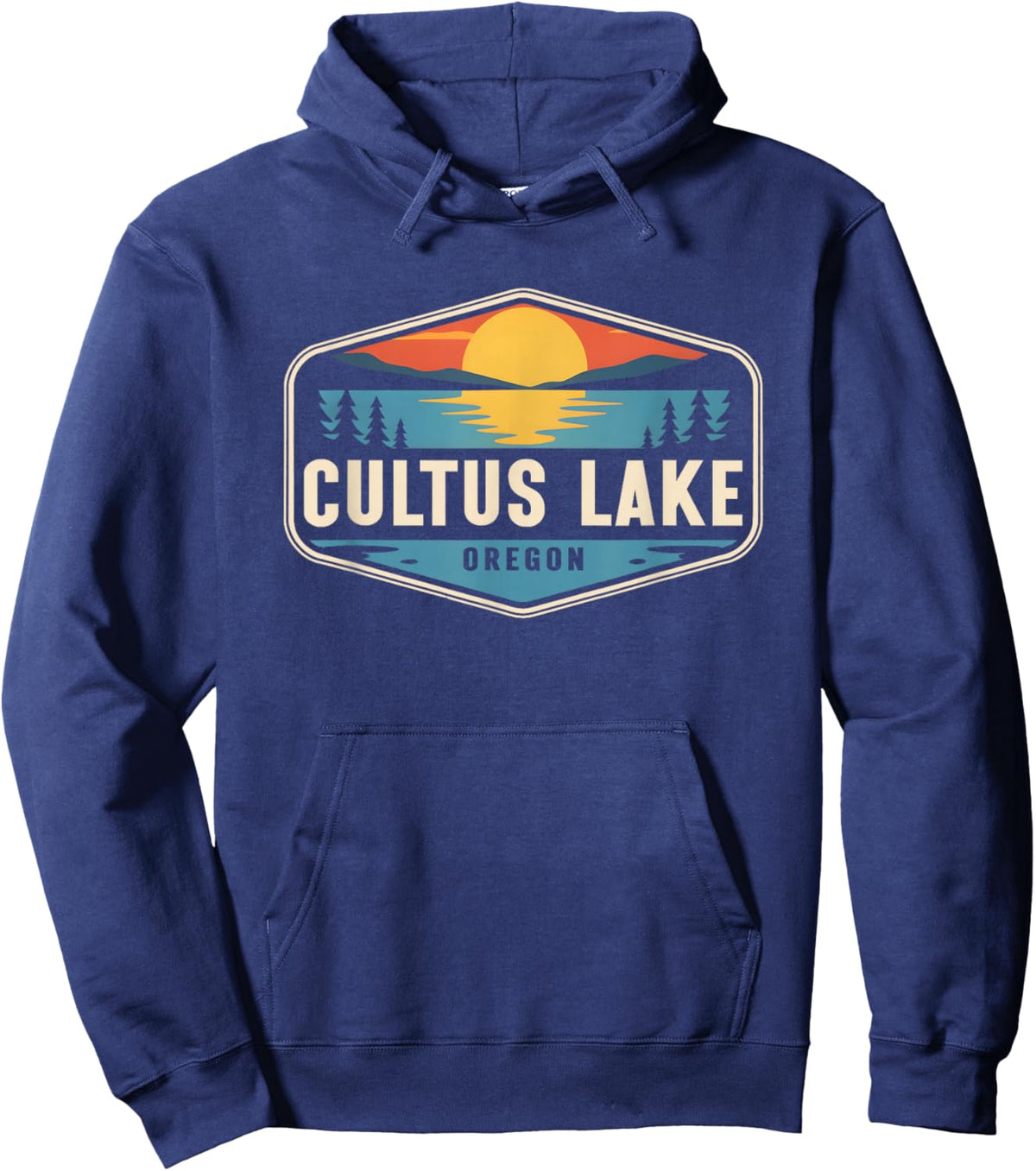 Cultus Lake Oregon Outdoors Vintage Hoodie - Hoodie | Navy