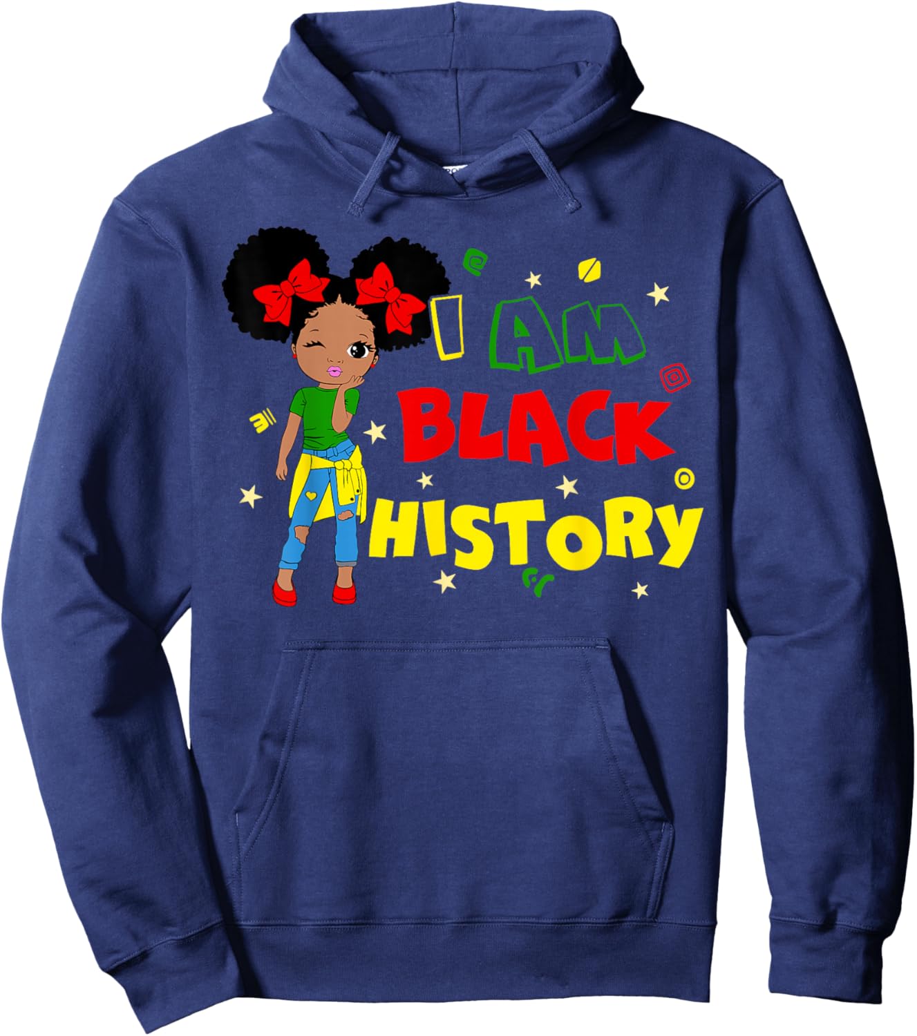 Little Girl I Am Black History Month African Kid Toddler Hoodie - Hoodie | Navy