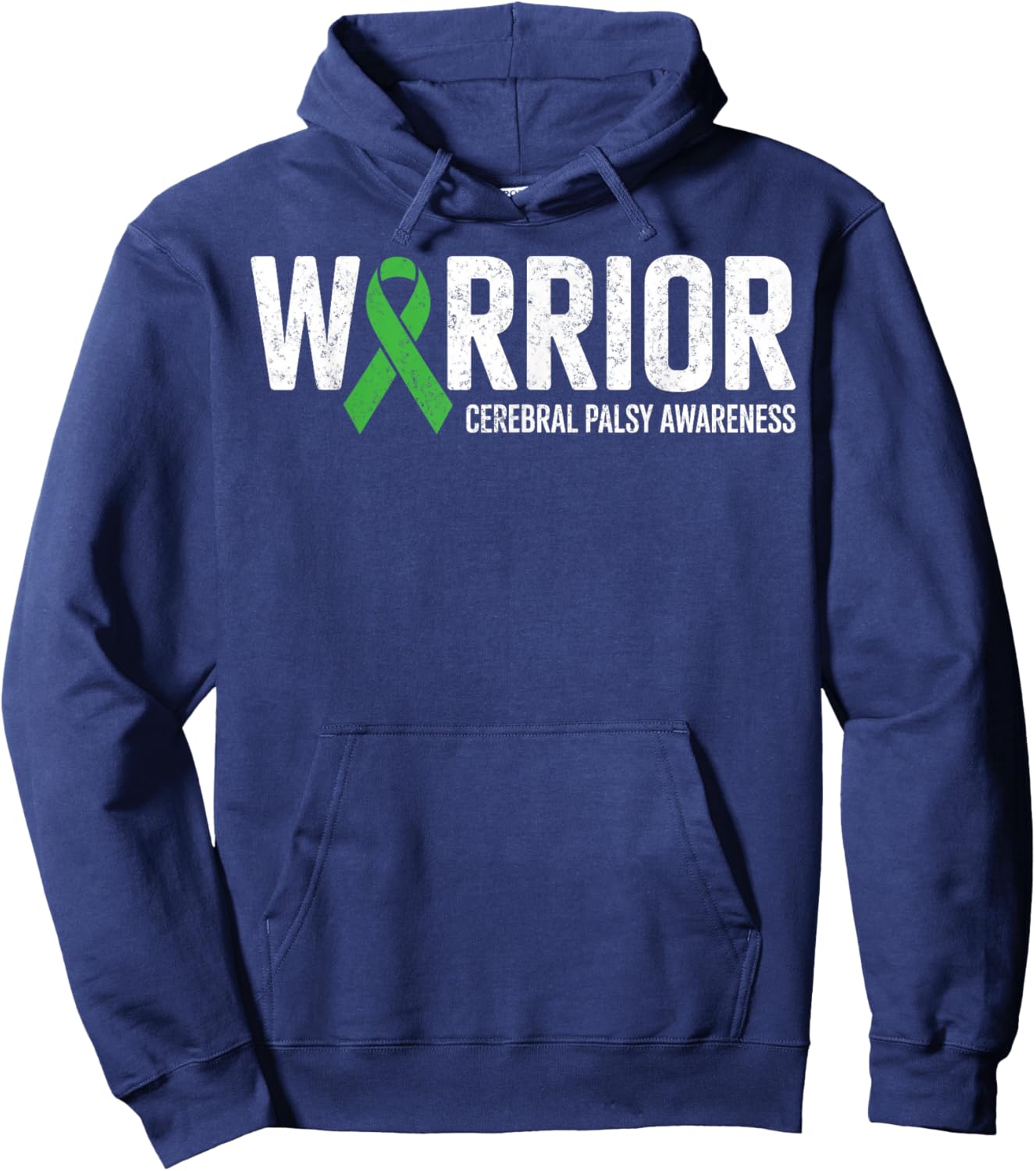 Warrior Fighter Cerebral Palsy Awareness CP Ribbon Support Hoodie - Hoodie | Navy