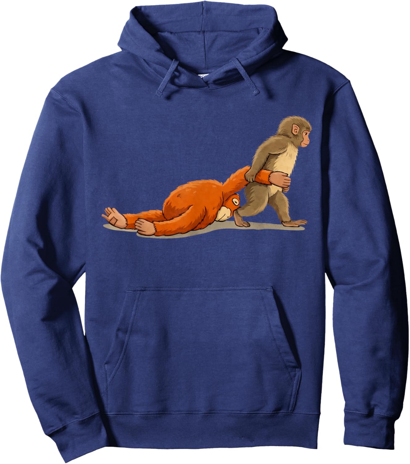 Monkey Punch Baby Monkey Holding Plush Toy Hoodie - Hoodie | Navy