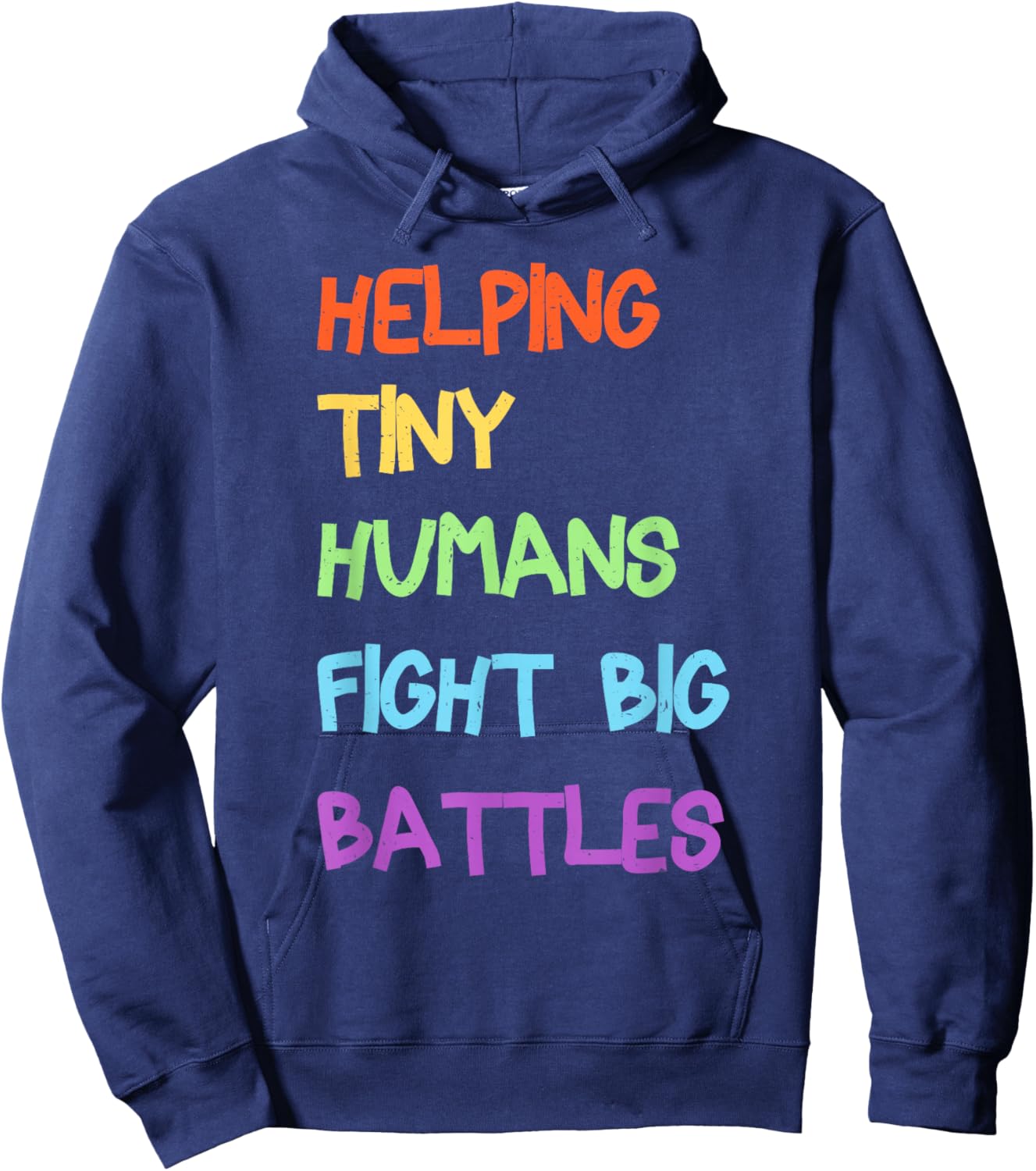 Helping Tiny Humans Fight Big Battles Pediatric ICU Nurse Hoodie - Hoodie | Navy