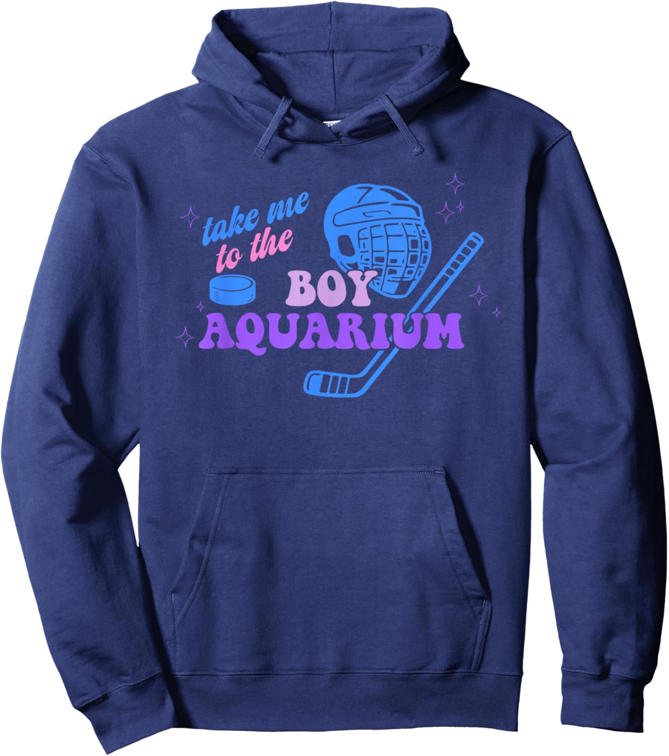 Take Me to The Boy Aquarium Funny Hockey Hoodie - Hoodie | Navy