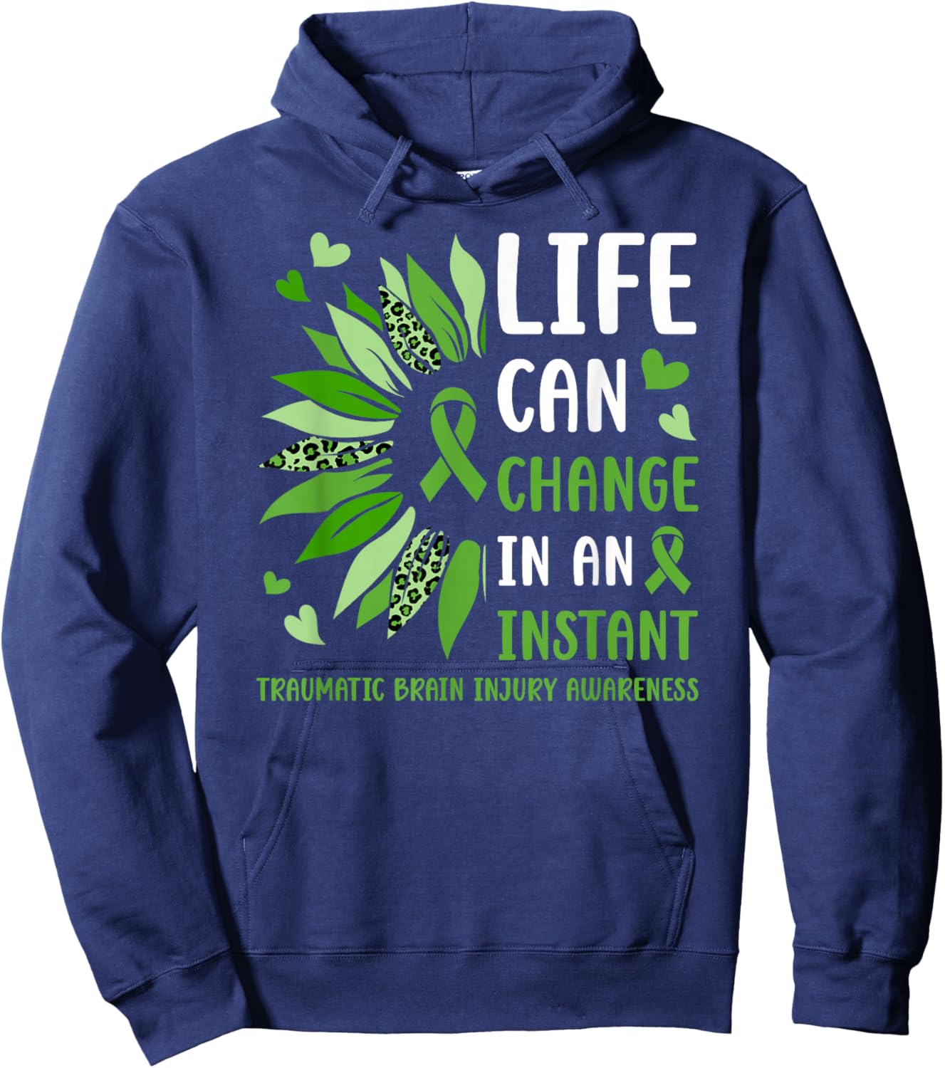 Traumatic Brain Injury Awareness TBI Awareness Month Hoodie - Hoodie | Navy