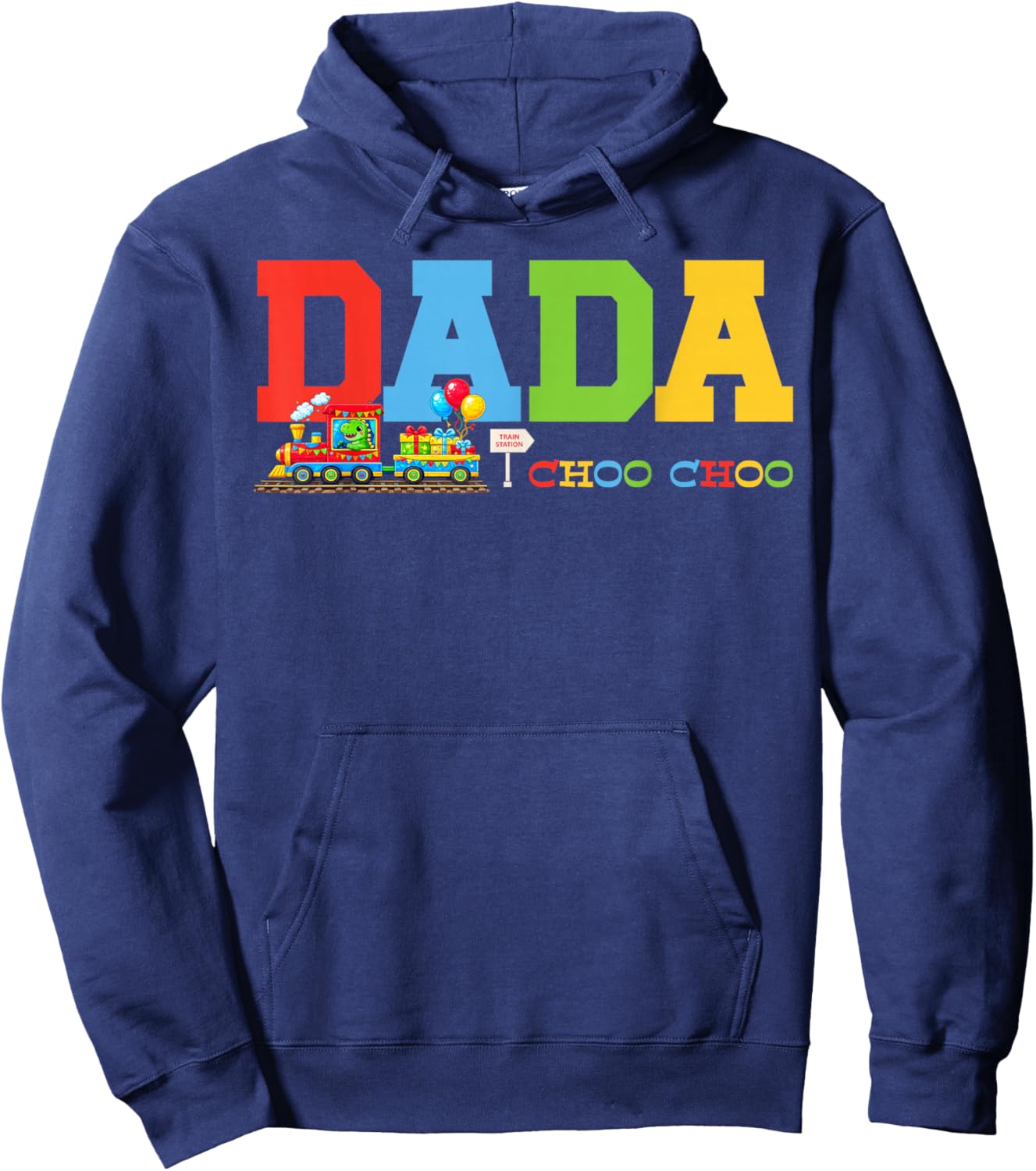 Train Birthday Dada Hoodie - Hoodie | Navy