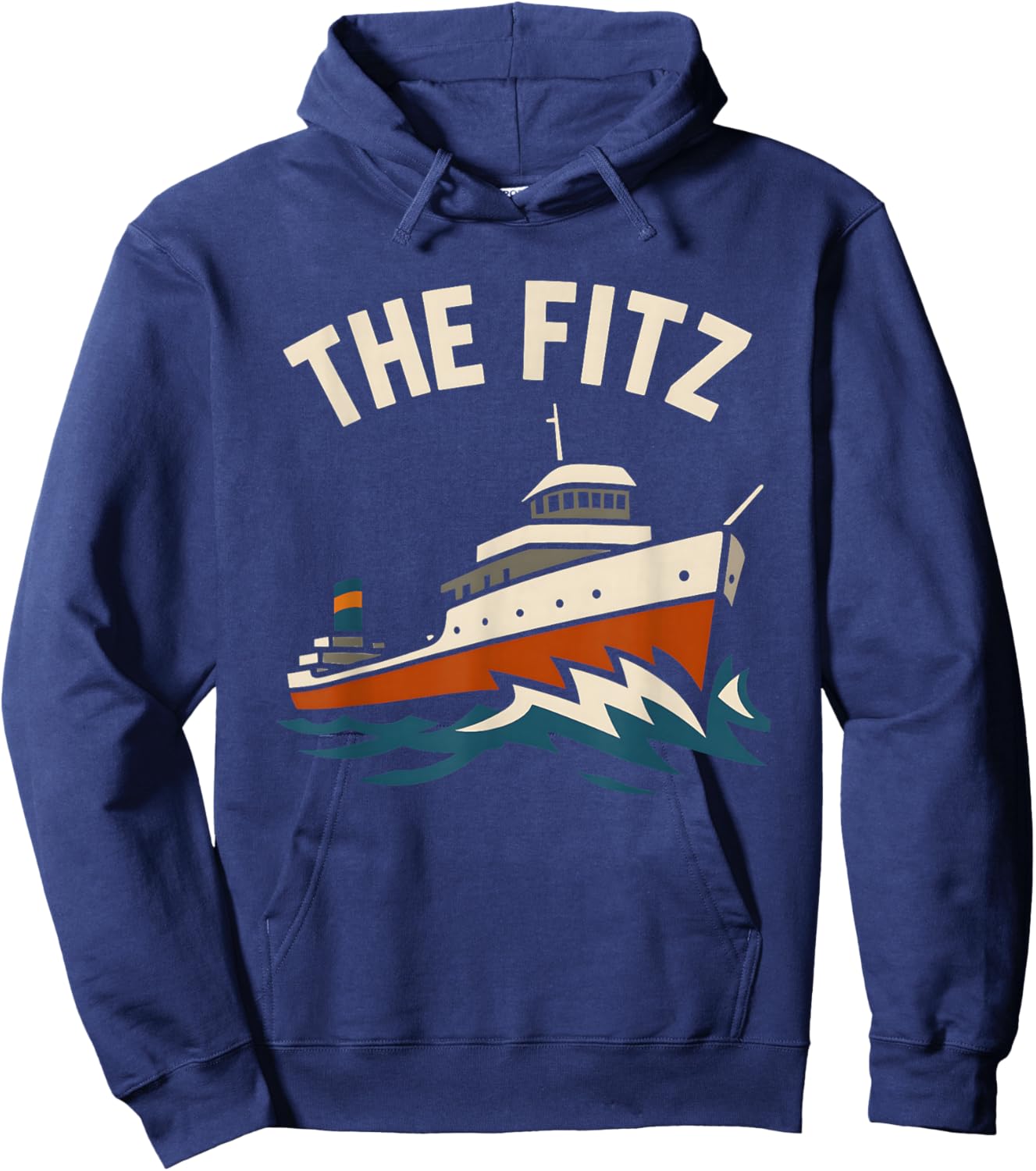 The Fitz SS Edmund Fitzgerald Great Lakes Shipwreck Vintage Hoodie - Hoodie | Navy