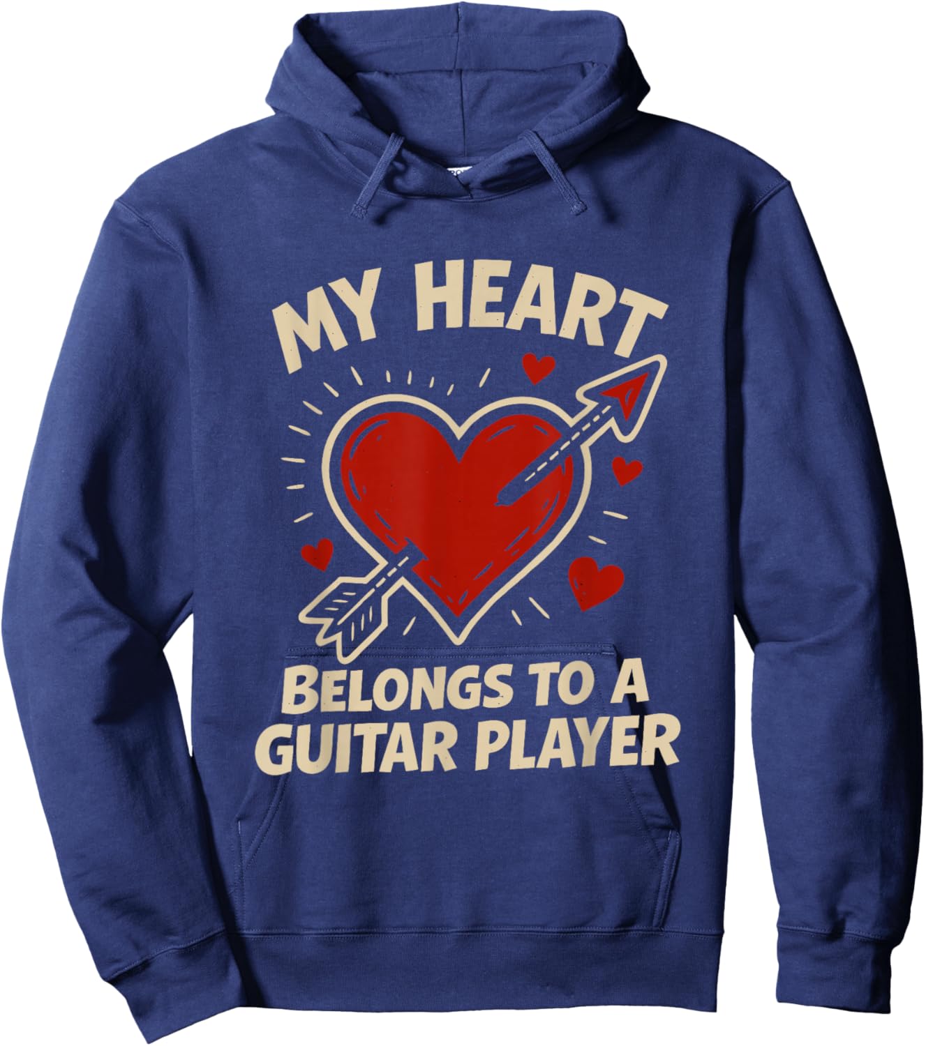 My Heart Belongs to A Guitar Player Hoodie - Hoodie | Navy