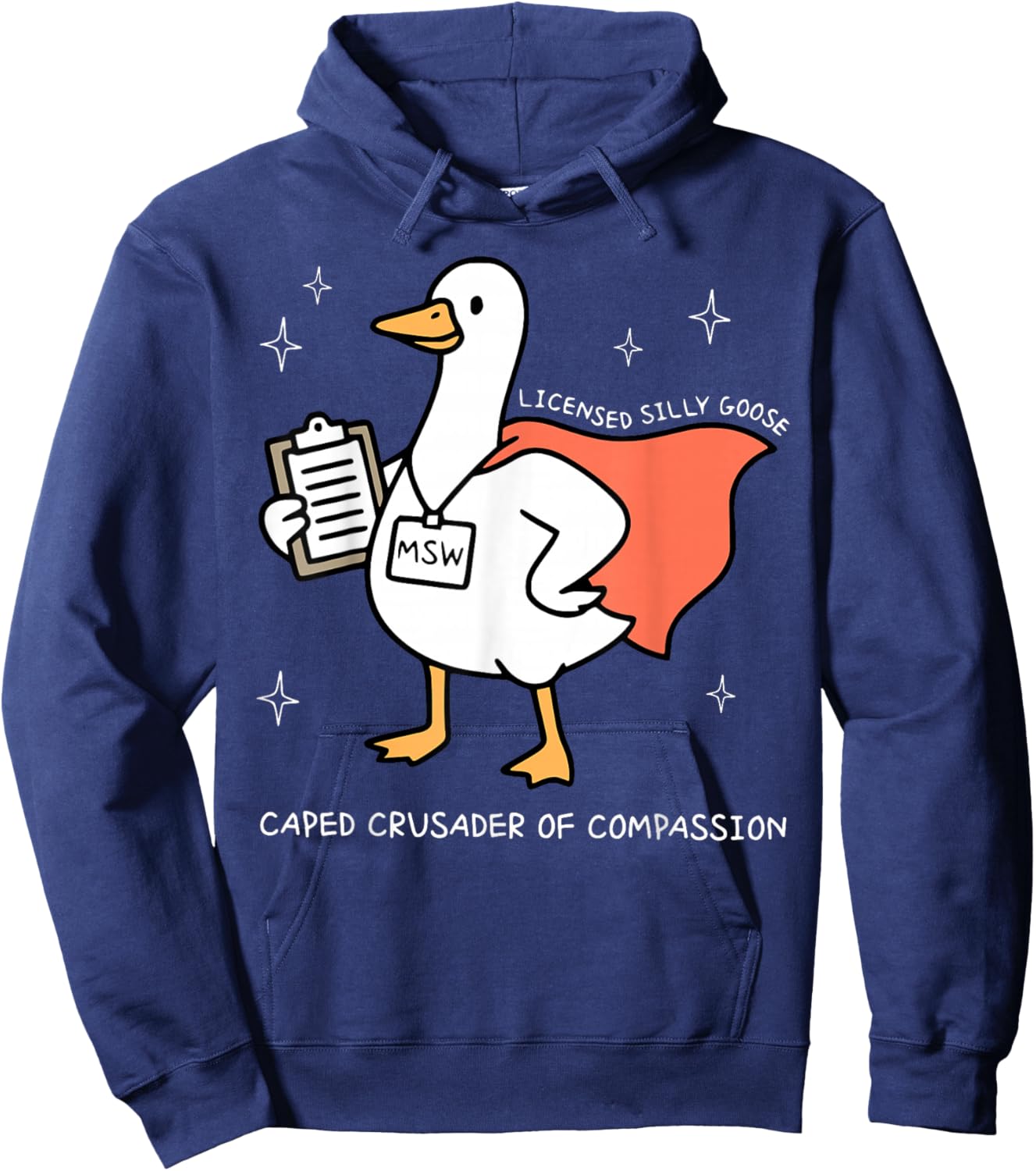 Silly Goose Social Worker MSW LMSW LCSW School Counselor Hoodie - Hoodie | Navy