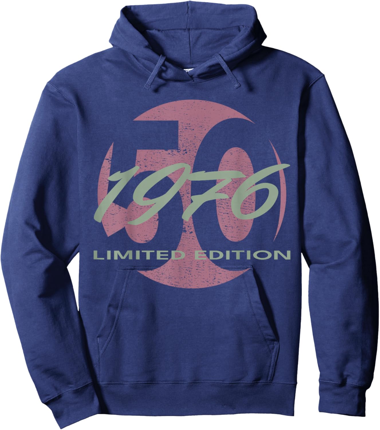 50th Birthday Man Woman 50 Years 1976 Funny Gift Hoodie - Hoodie | Navy